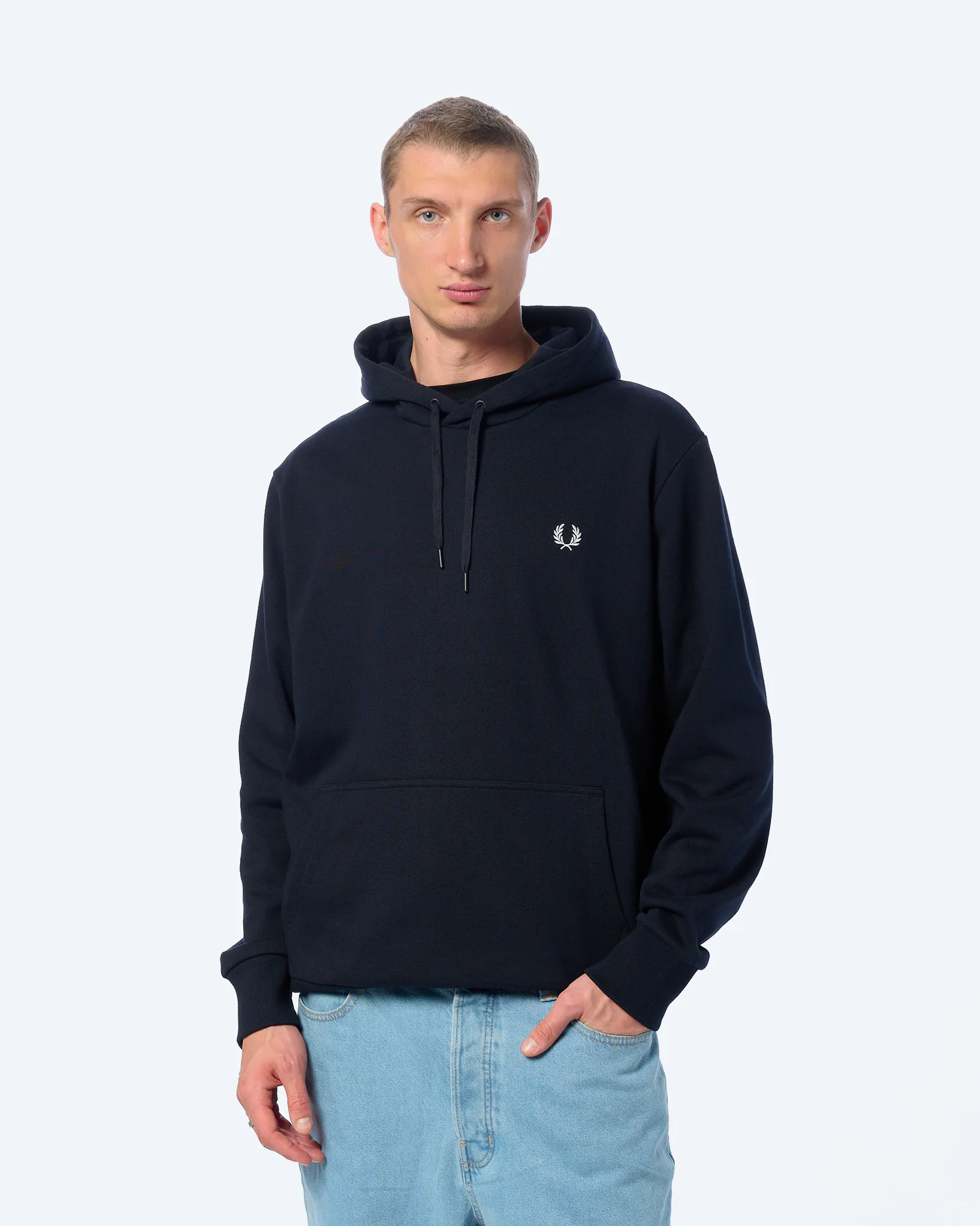 Fred Perry Monogram Hooded Sweatshirt Navy Fred Perry Monogram Hooded Sweatshirt Navy