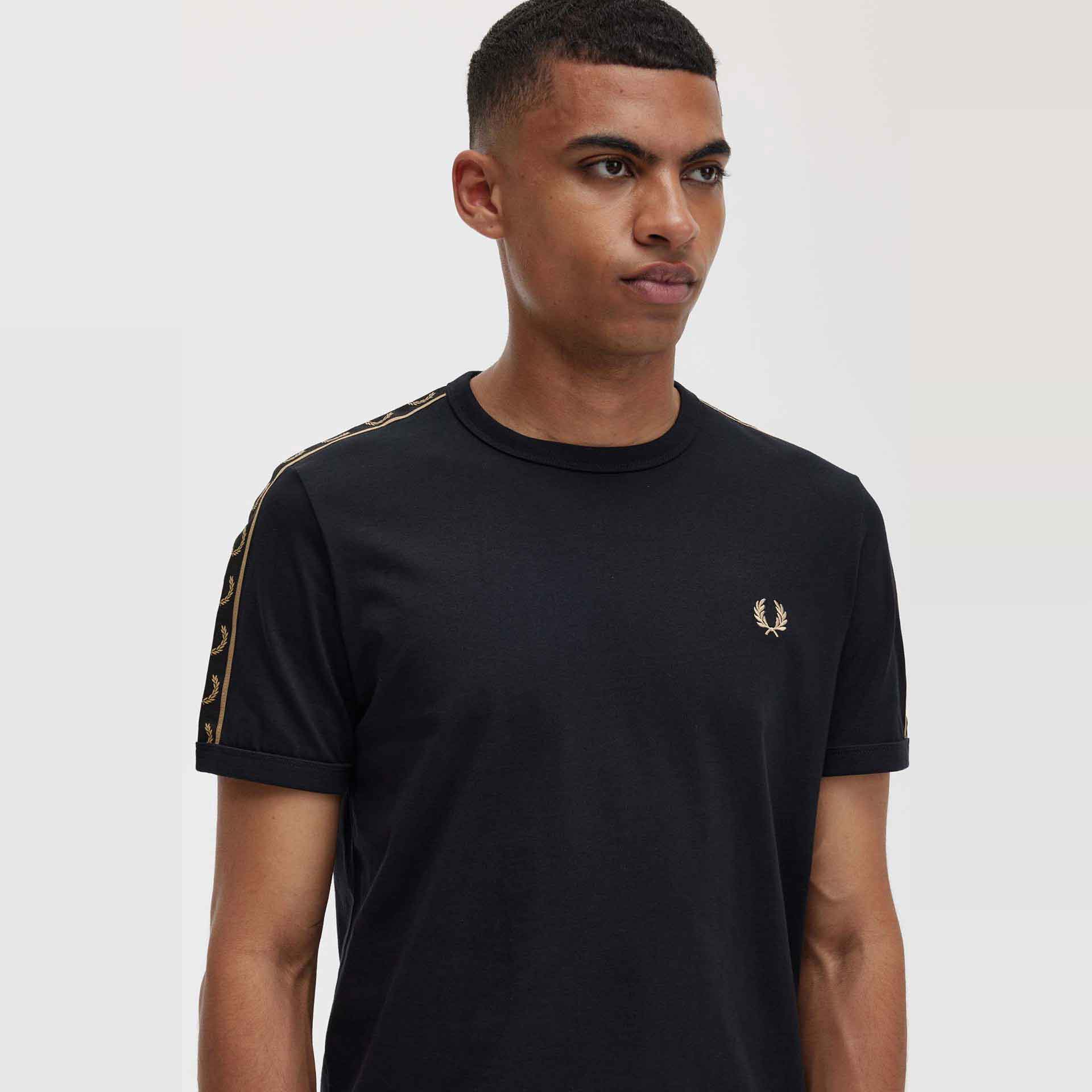 Fred Perry Contrast Tape Ringer T-Shirt Black/Black