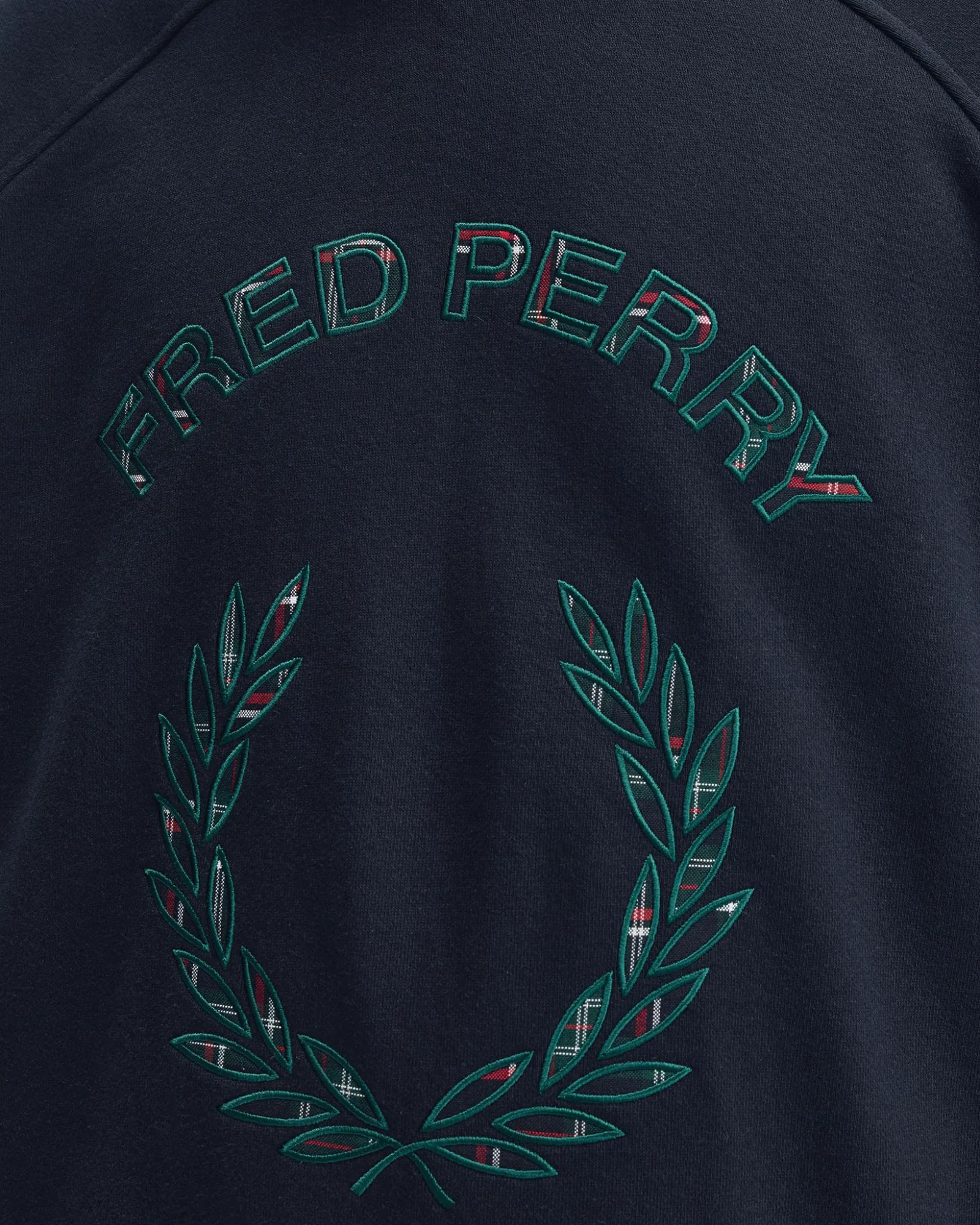 Tartan Appliqué Sweatshirt Navy