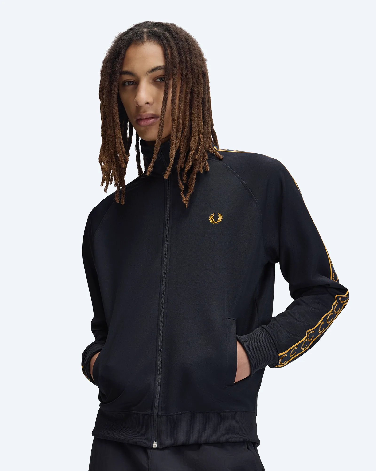 Contrast Tape Track Jacket Navy