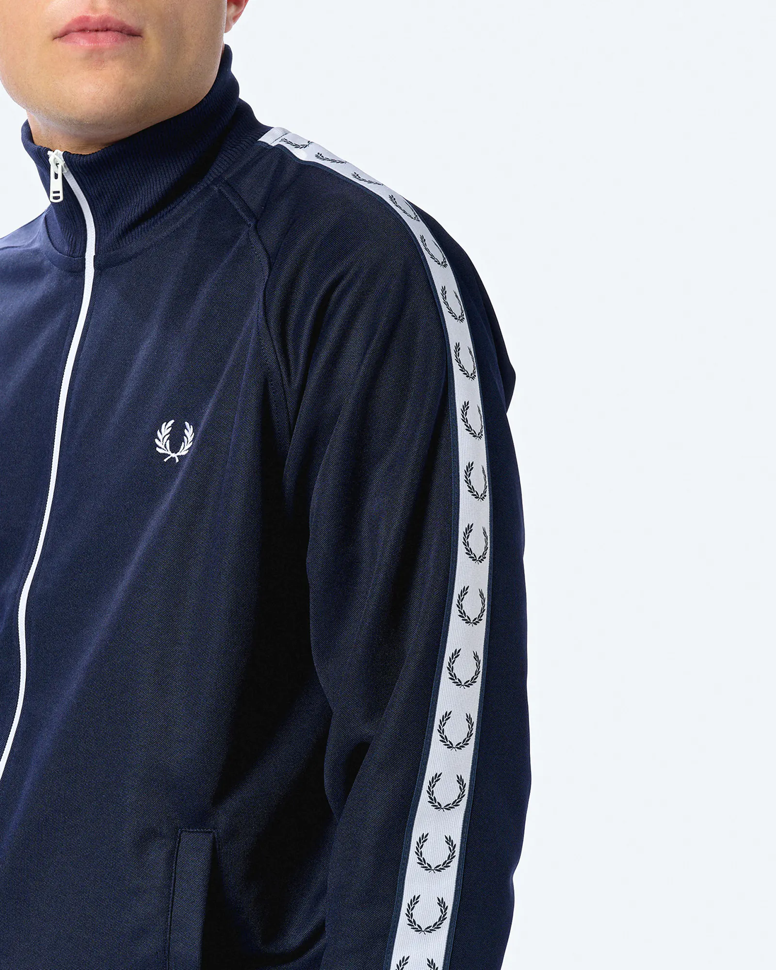 Fred Perry Taped Track Jacket Carbon Blue