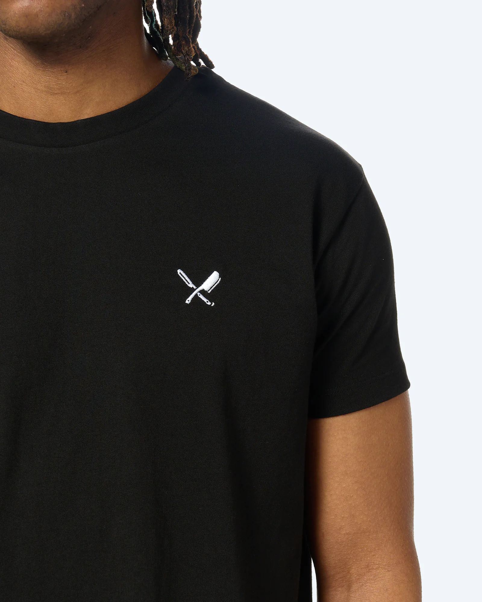 Distorted People Sketch Blades Crew Neck T-Shirt Black