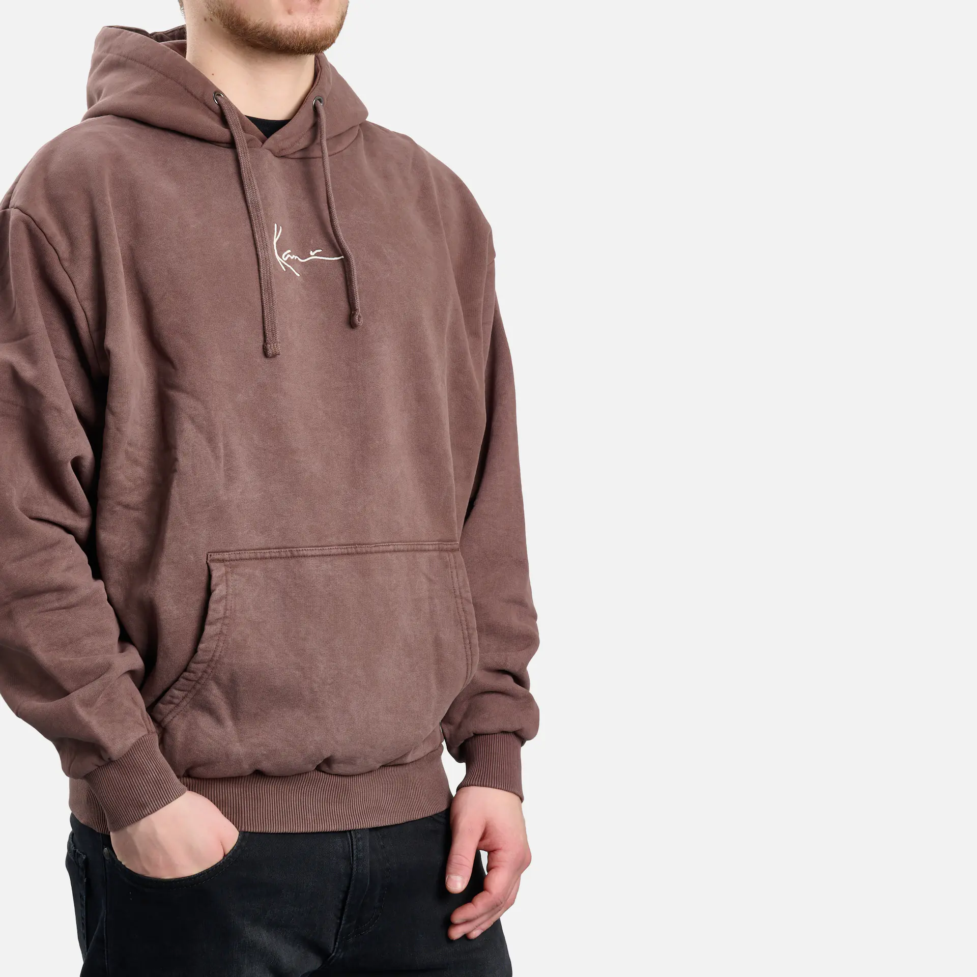 Voller Produkte! Karl Kani Small Sweat Brown Hoodie Landscape OS Washed Heavy Signature