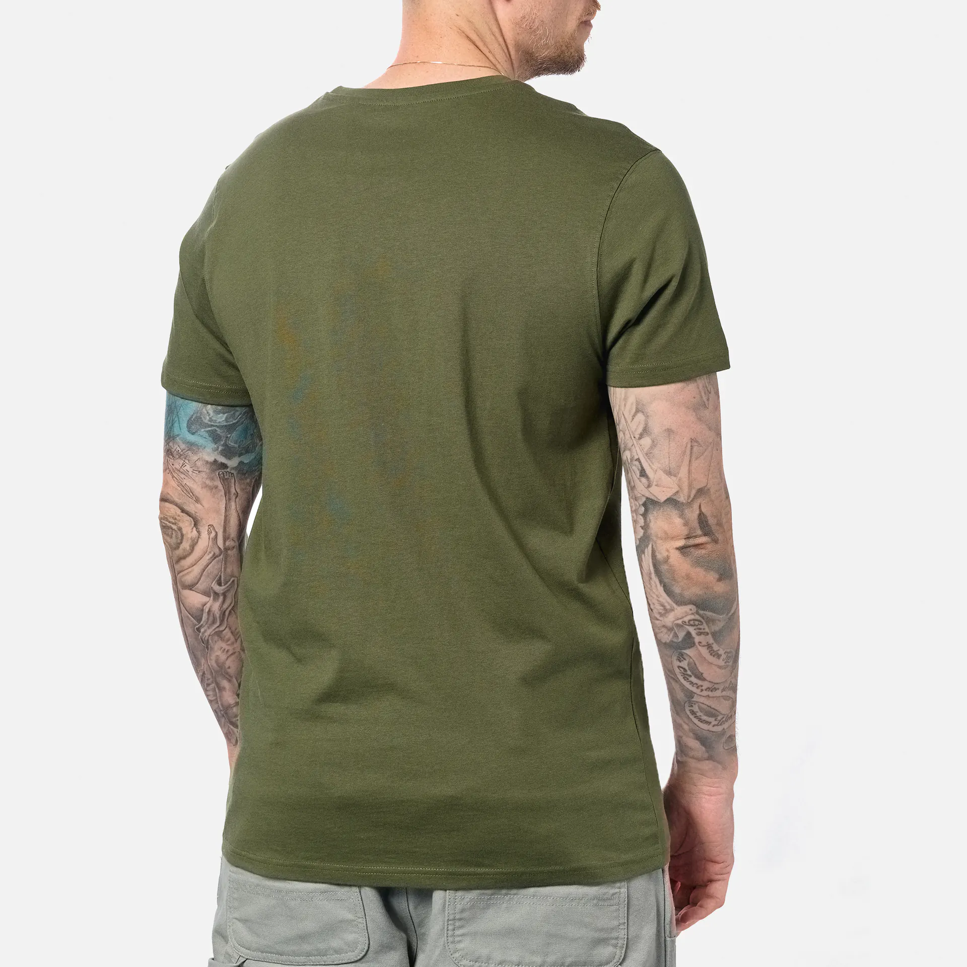 Lonsdale ELMDON T-Shirt Olive/White