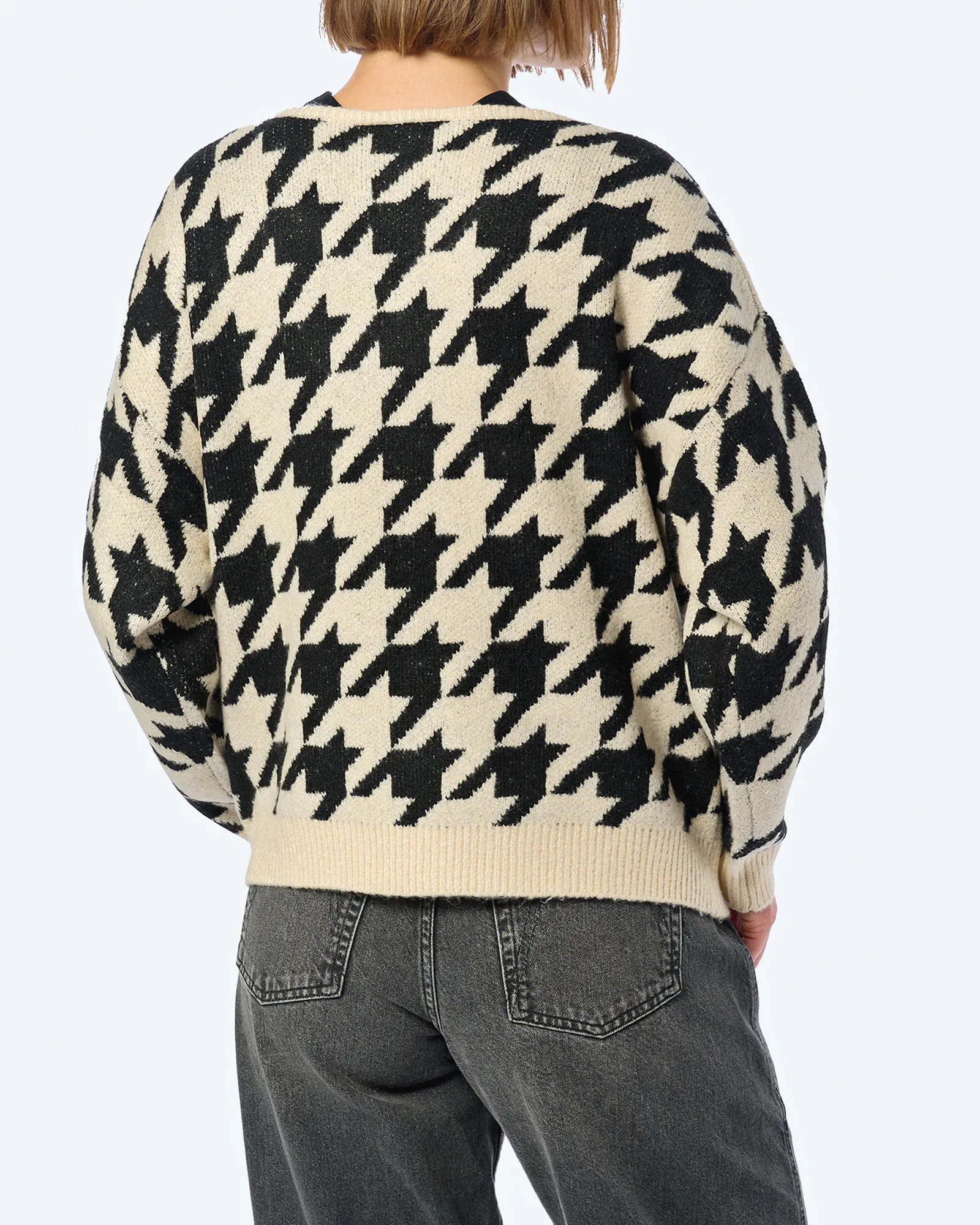 Kleinigkeit Wollma Dreieck Hahnentritt Sweatshirt Gockel Black/Beige Kleinigkeit Wollma Dreieck Hahnentritt Sweatshirt Gockel Black/Beige