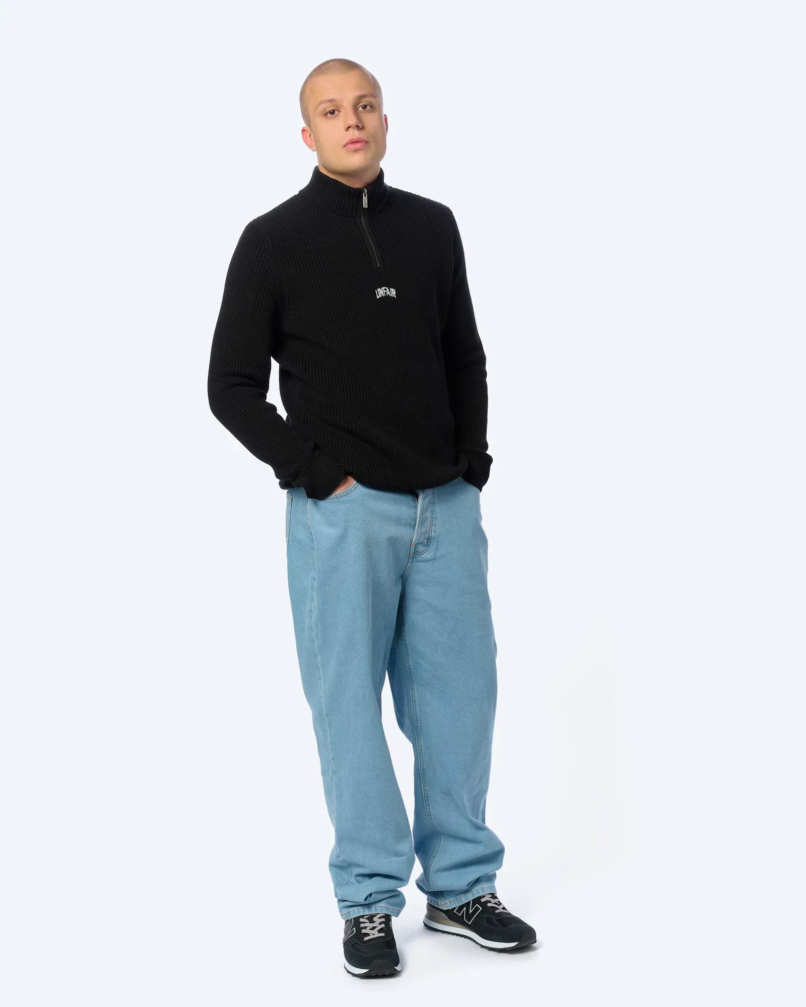 Unfair Athletics Heavy Knitted Halfzip Black