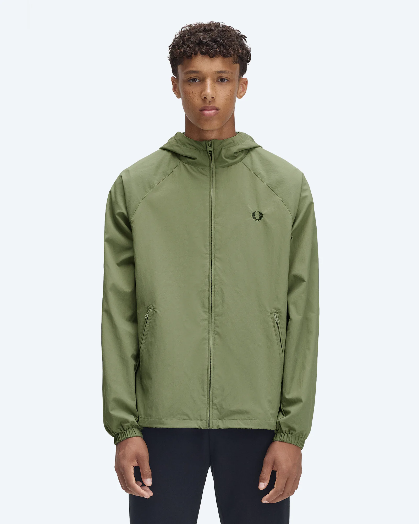 Taslan Hooded Shell Jacket Olive Mint