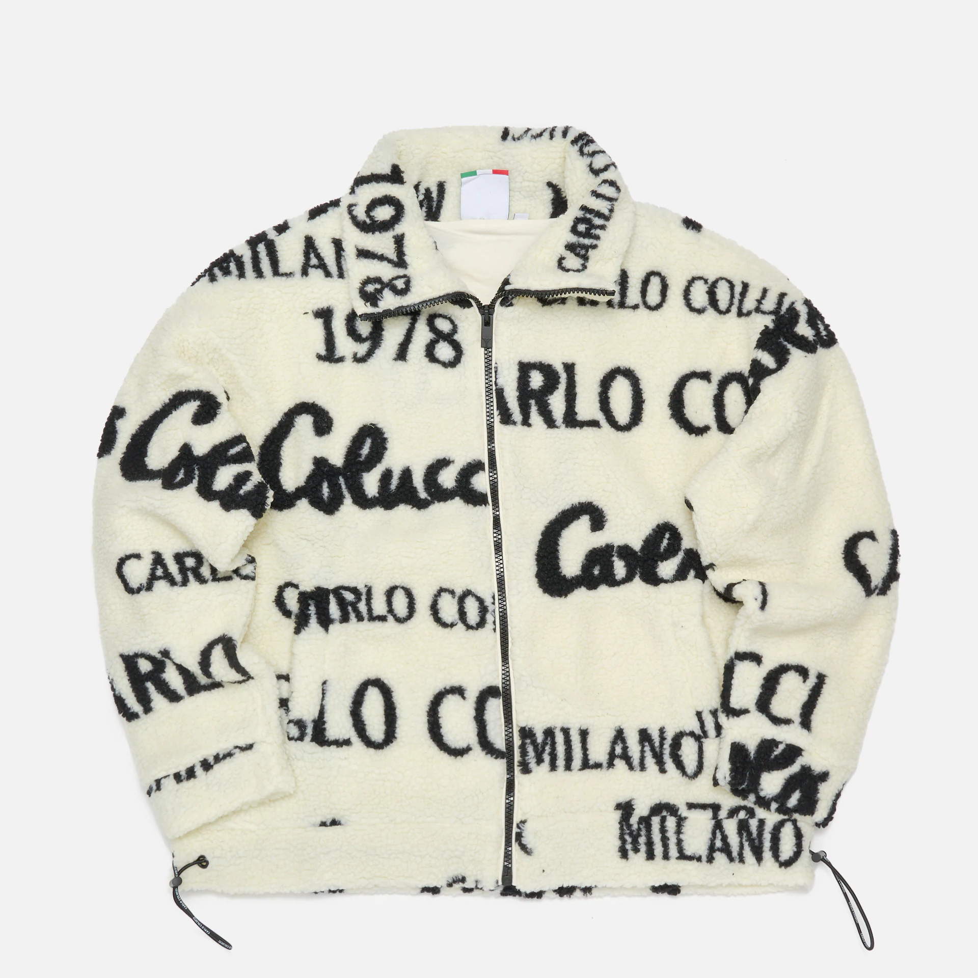 Carlo Colucci Allover Fleece Jacket White/Black