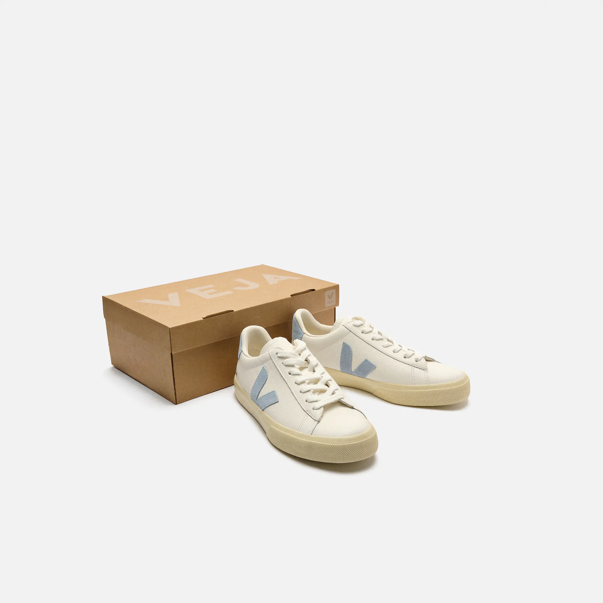 Veja Women Campo Leather Sneaker White/Steel