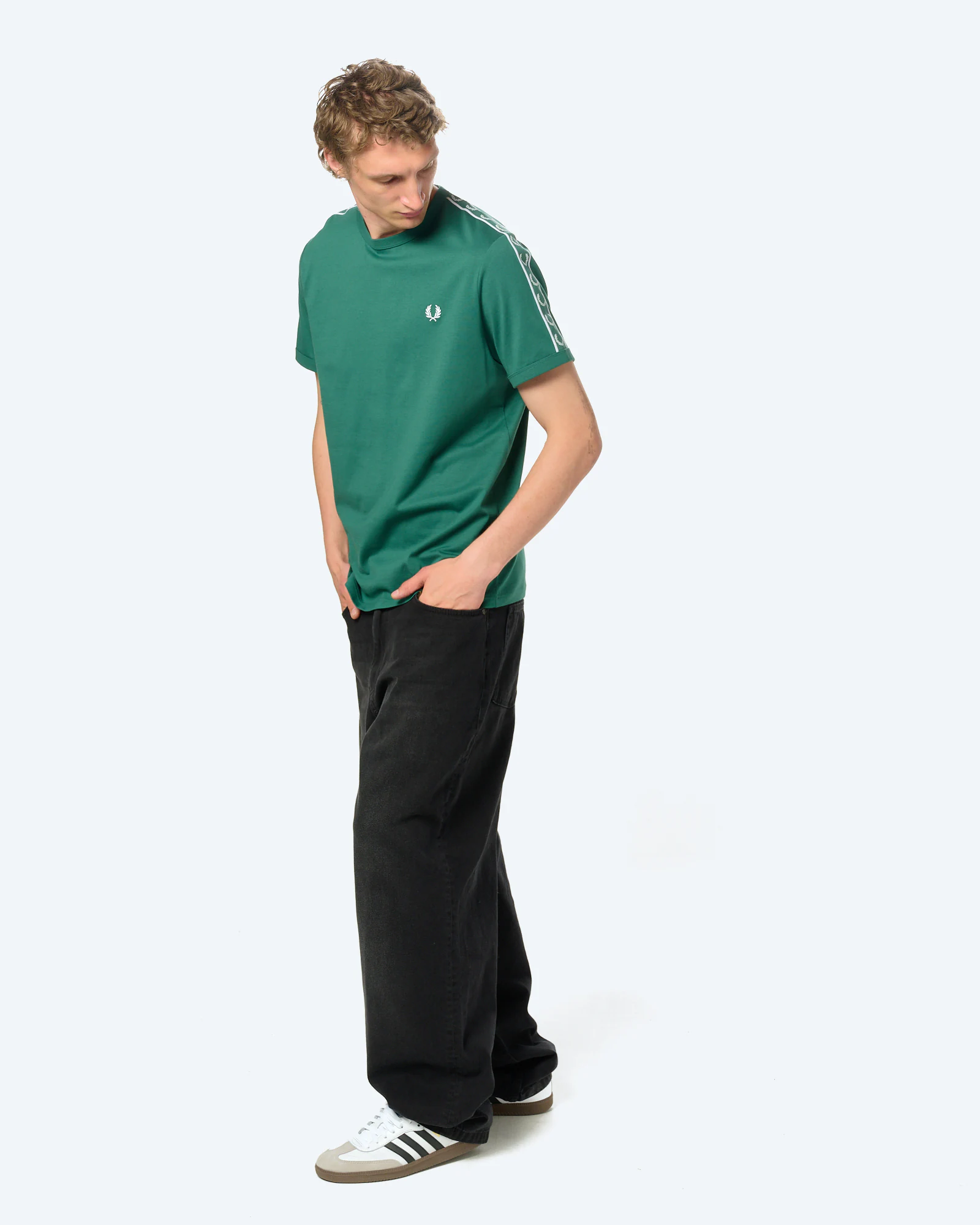 Fred Perry Contrast Tape Ringer T-Shirt Sport Green