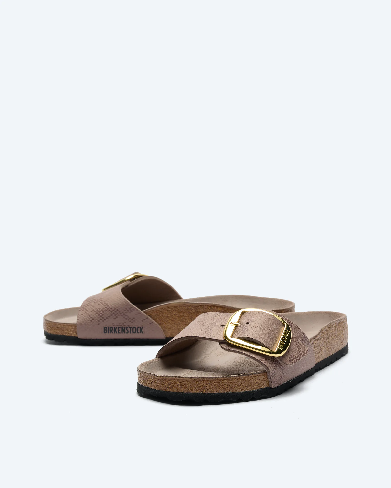 Madrid Big Buckle Synthetics Sandals SYN Python Gray Taupe