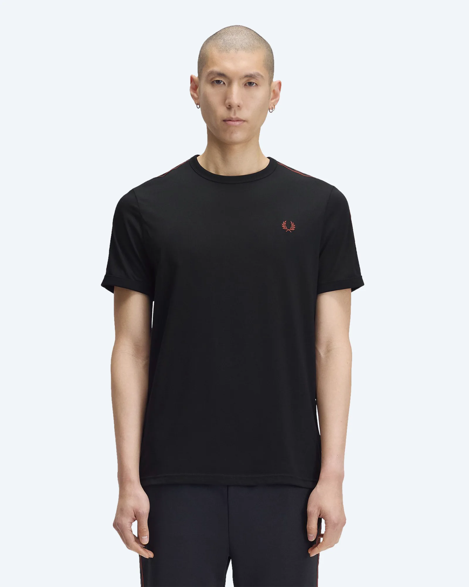 Contrast Tape Ringer T-Shirt Sport Black