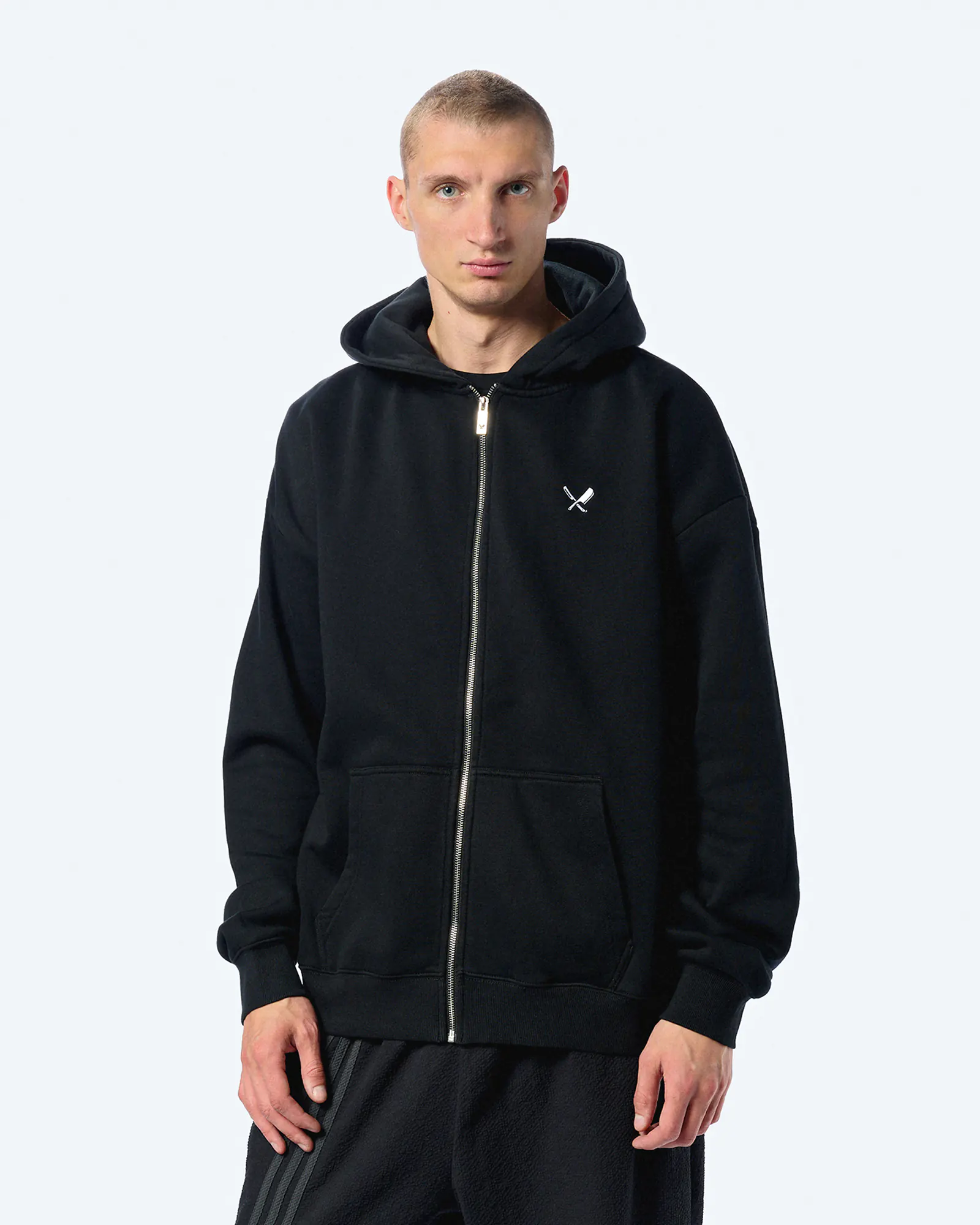 Distorted People Classic Oversized Zip Hoodie Black Distorted People Classic Oversized Zip Hoodie Black