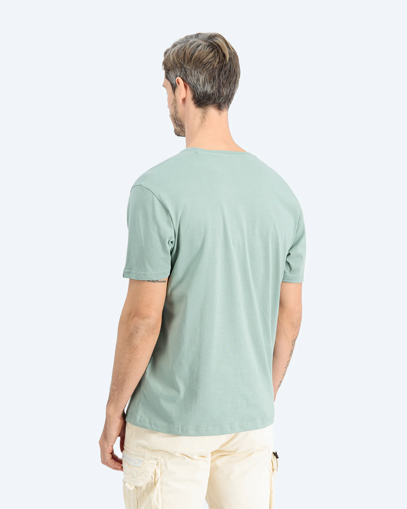 Basic T-Shirt Small Logo Dusty Green