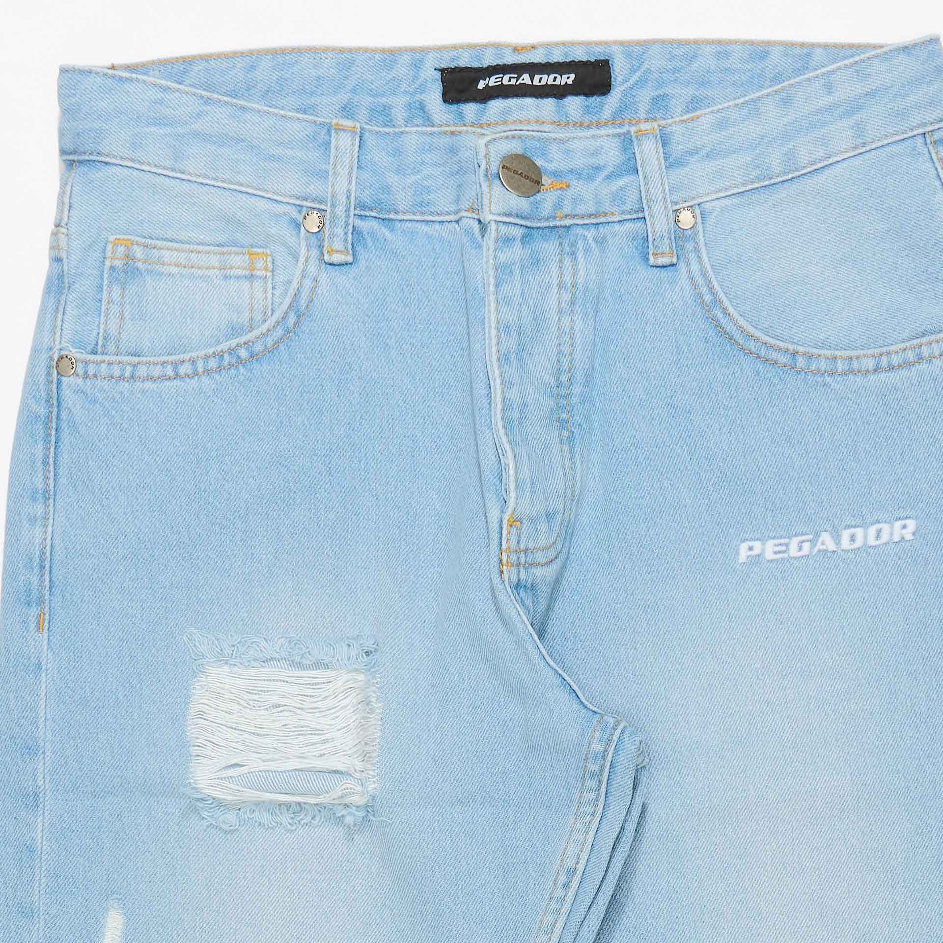 PEGADOR Abott Wide Jeans Washed Blue