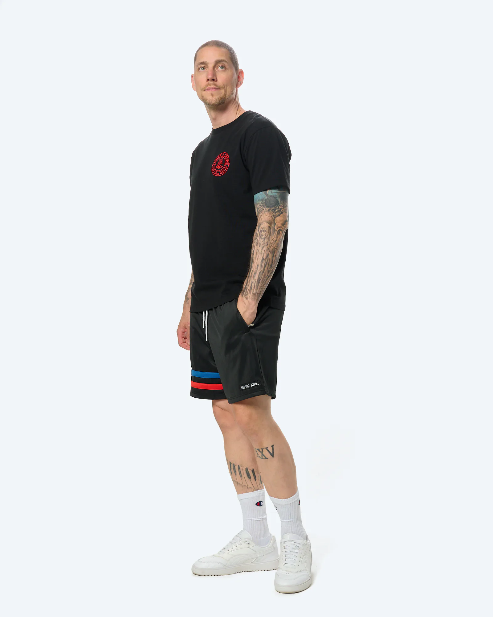 DMWU Athletic Shorts Black Tricolore