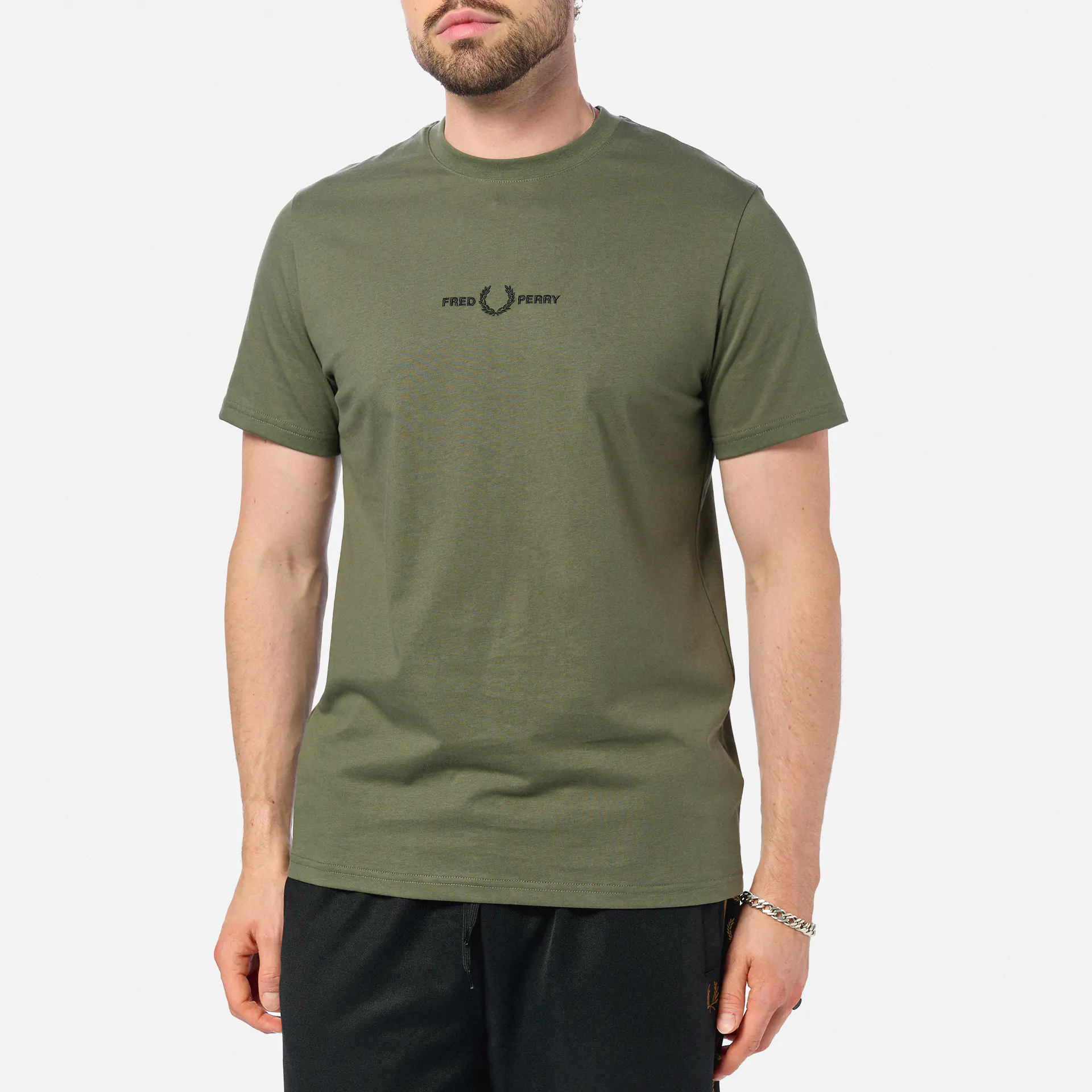 Fred Perry Embroidered T-Shirt Laurel Wreath Green