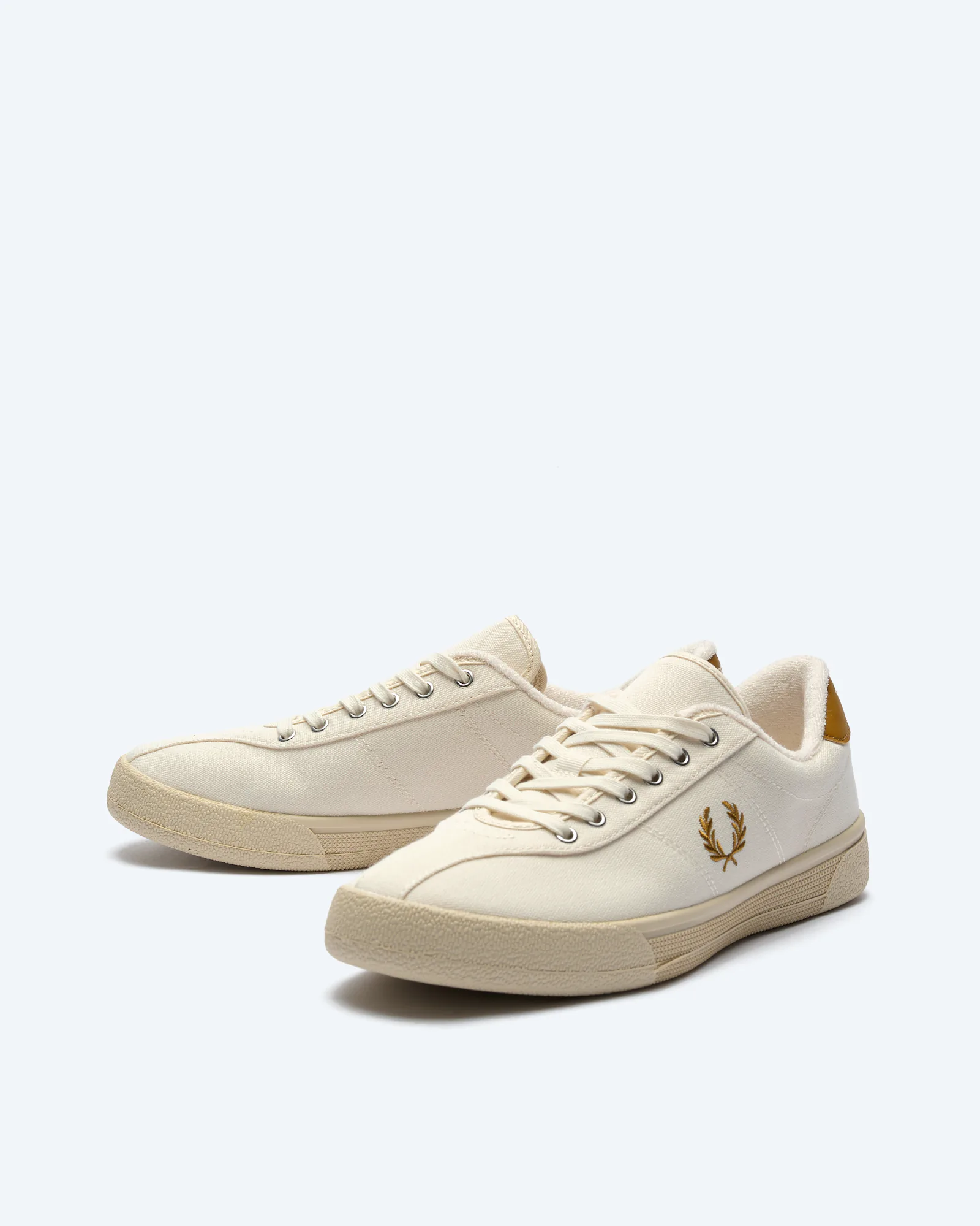 Tennis Shoe Poly Canvas Sneaker Ecru/Dark Caramel