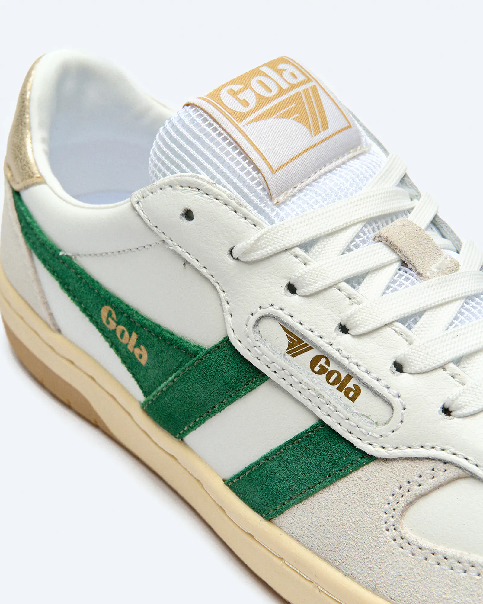 Gola Hawk Sneaker White/Dark Green/Gold  Gola Hawk Sneaker White/Dark Green/Gold