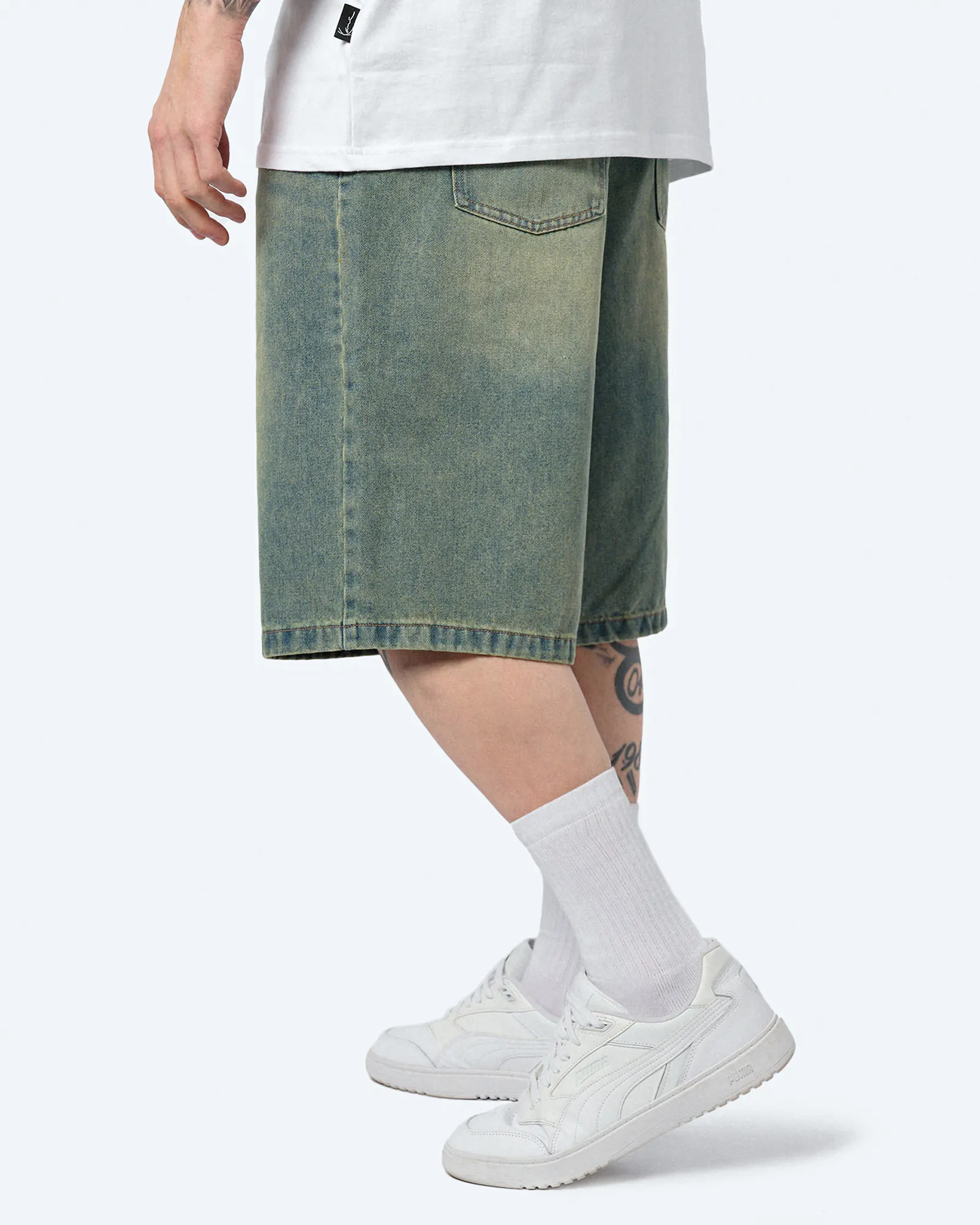 Karl Kani OG Denim Baggy Jorts Bleached Blue Karl Kani OG Denim Baggy Jorts Bleached Blue