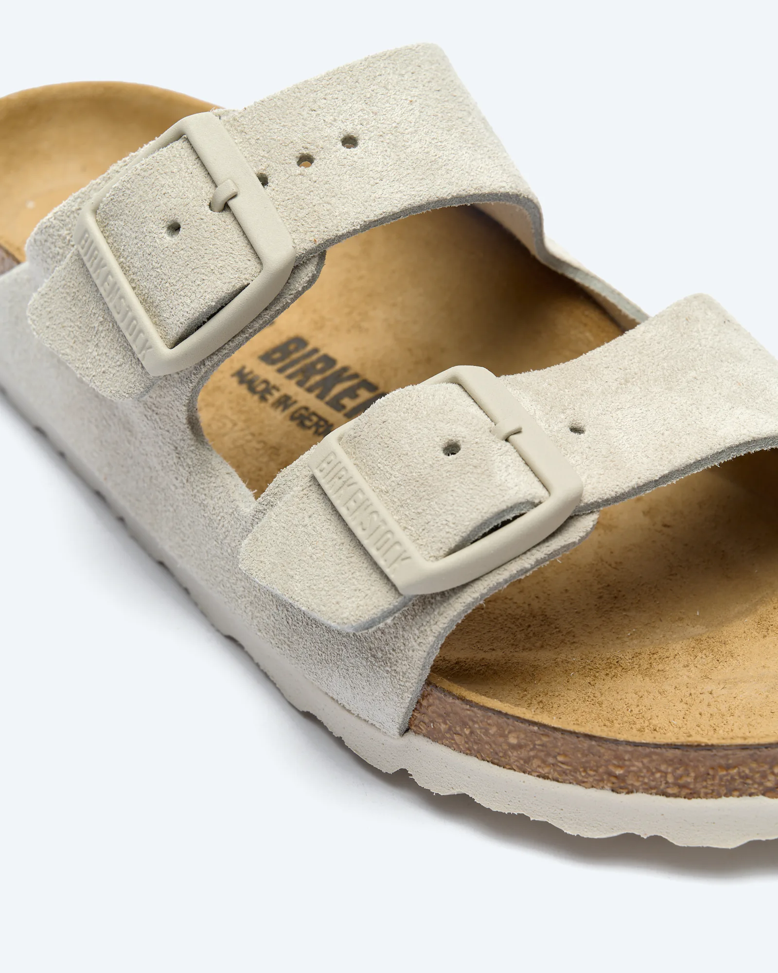 Birkenstock Women Arizona Suede Leather Sandals Oyster