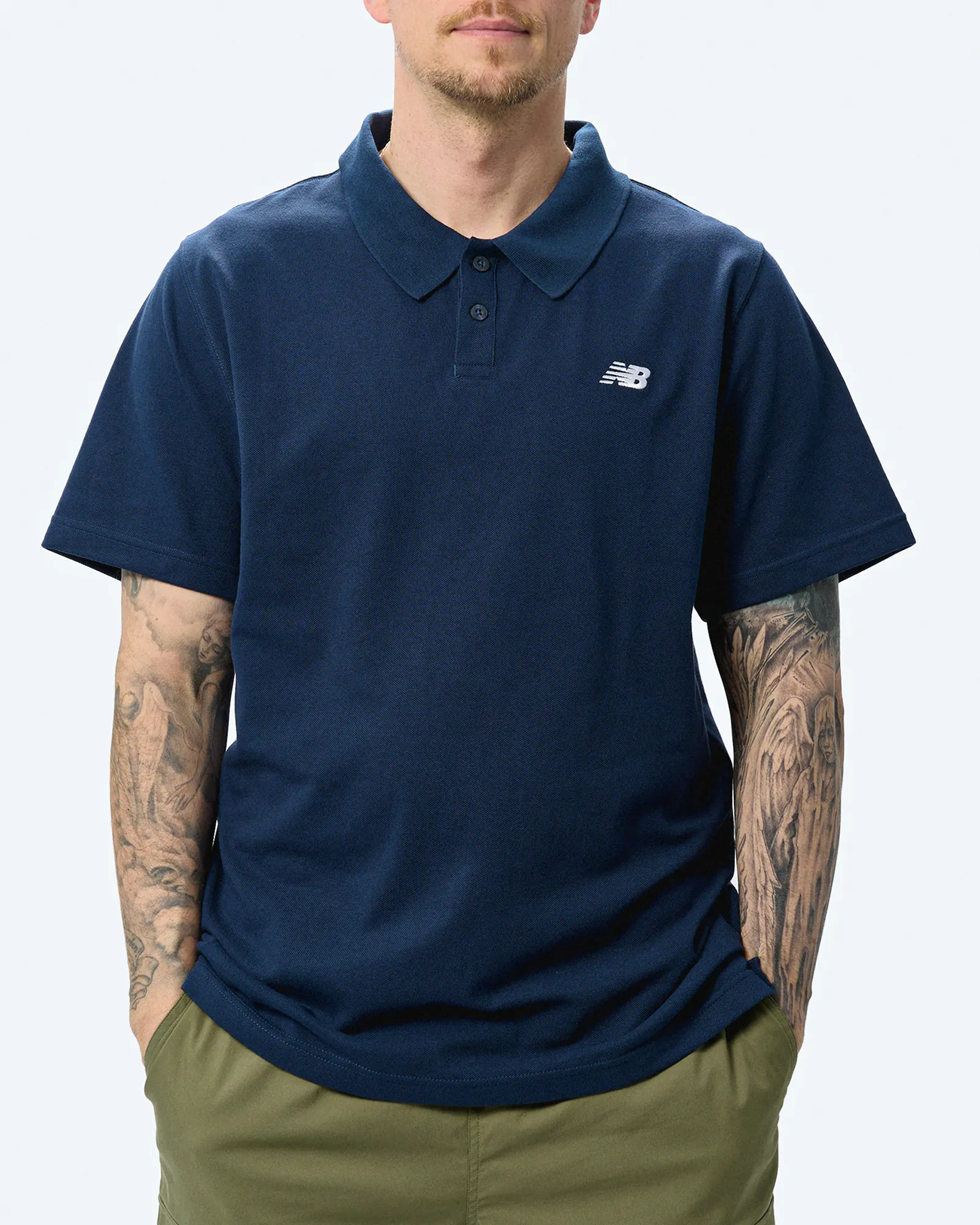New Balance Cotton Pique Polo Shirt Navy - Main Image