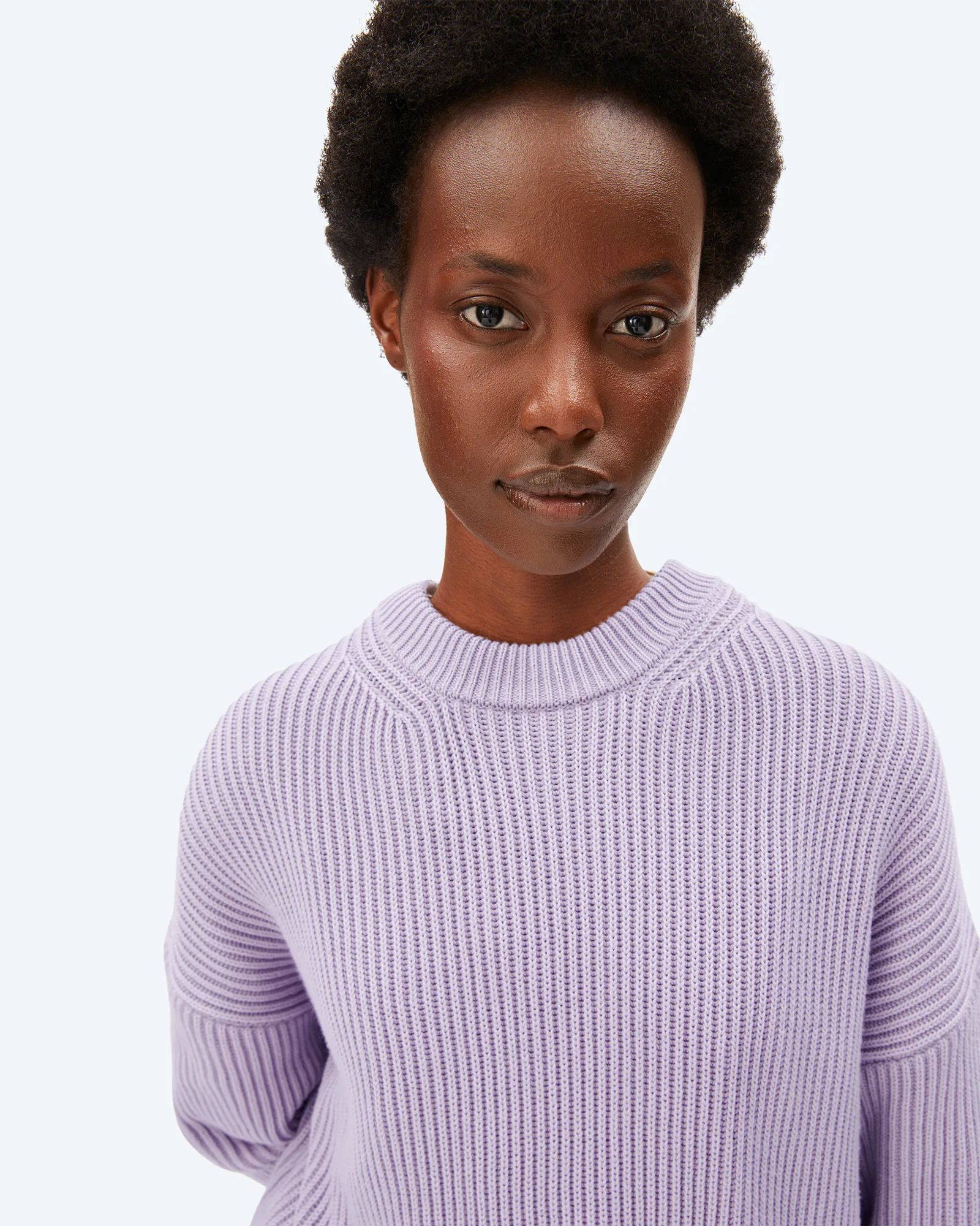 VANISÉ RIB KNIT SWEATER Moonlit Lilac/Dark Moonlit Lilac
