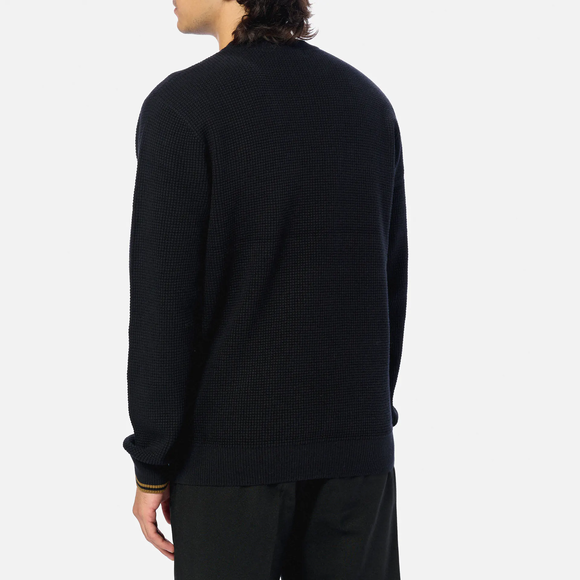 Fred Perry Waffle Stitch Jumper Black