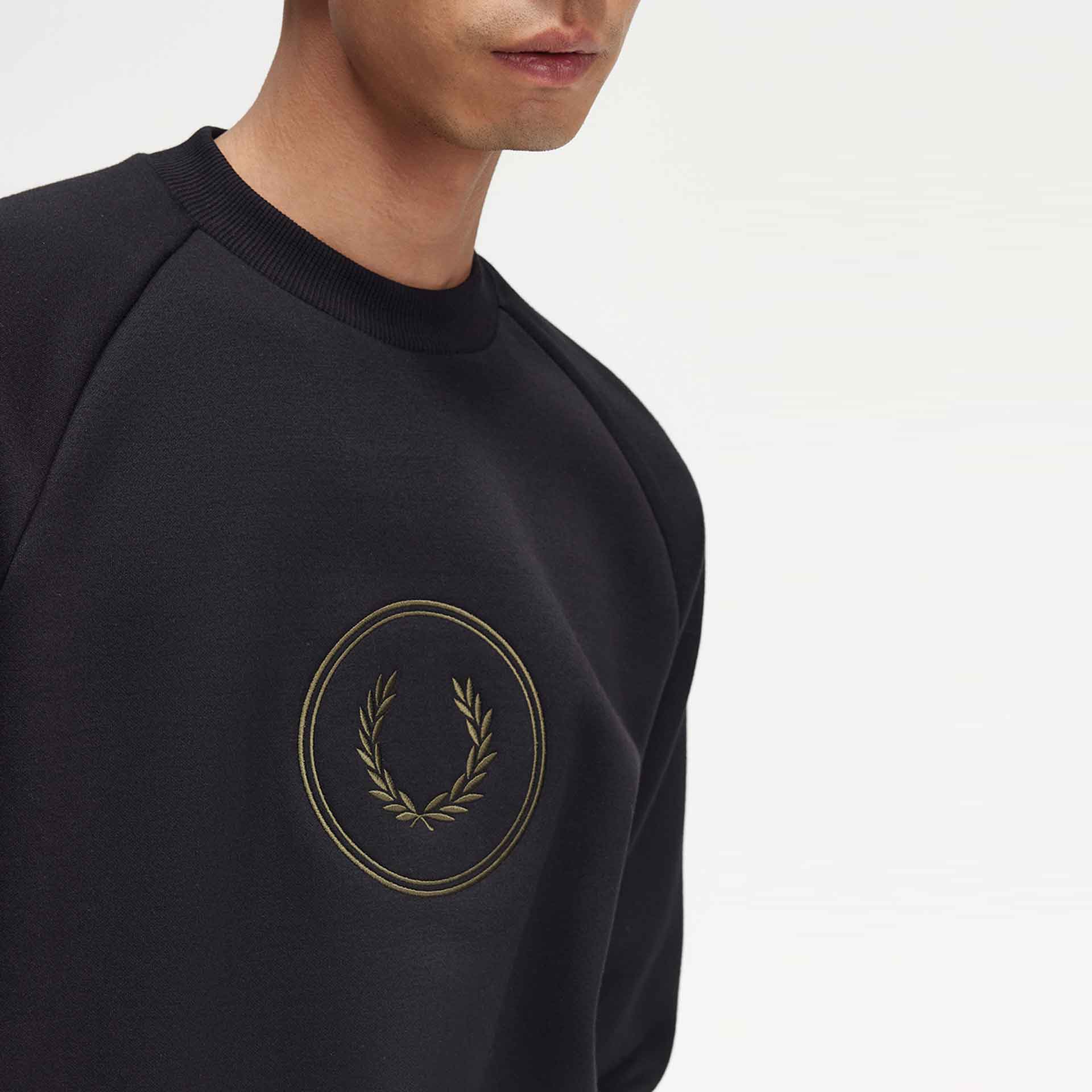 Fred Perry Circle Branded Sweatshirt Black