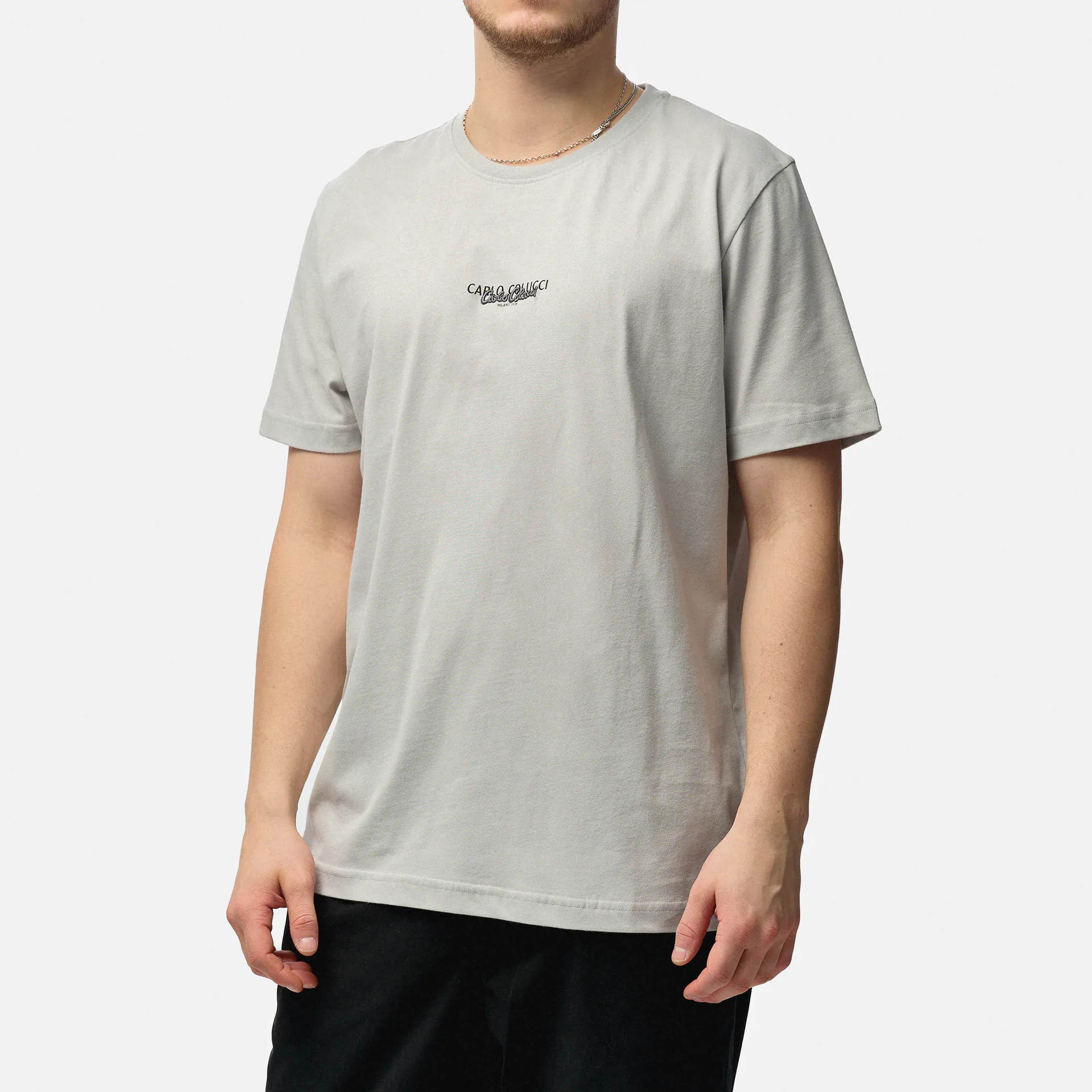 Carlo Colucci T-Shirt Basic Line Light Grey