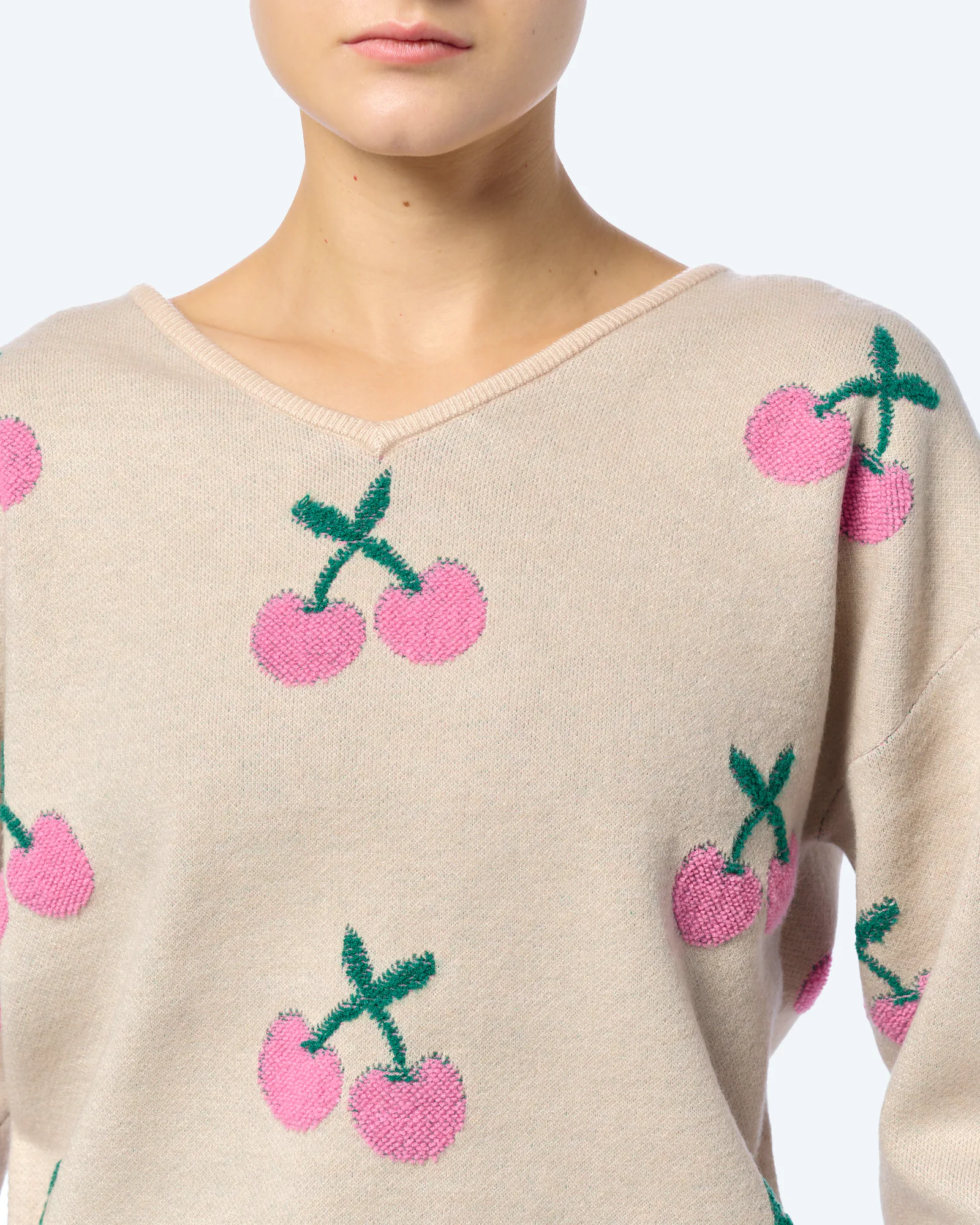 Kleinigkeit Görls Cherry Wollma Strickpullover Beige