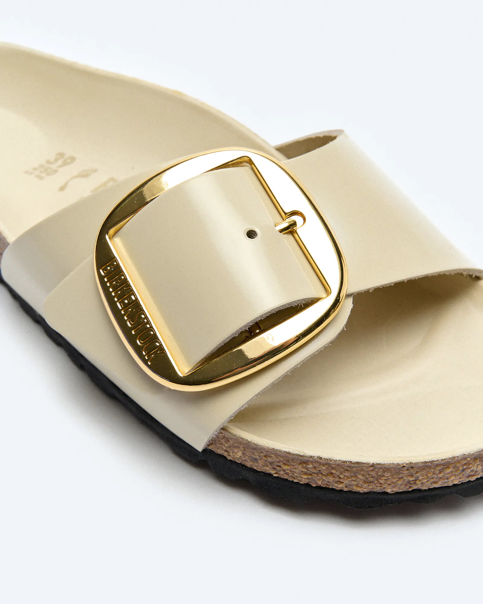 Birkenstock Madrid Big Buckle Natural Leather Patent (Narrow Fit) Sandals High-Shine Ecru Birkenstock Madrid Big Buckle Natural Leather Patent (Narrow Fit) Sandals High-Shine Ecru