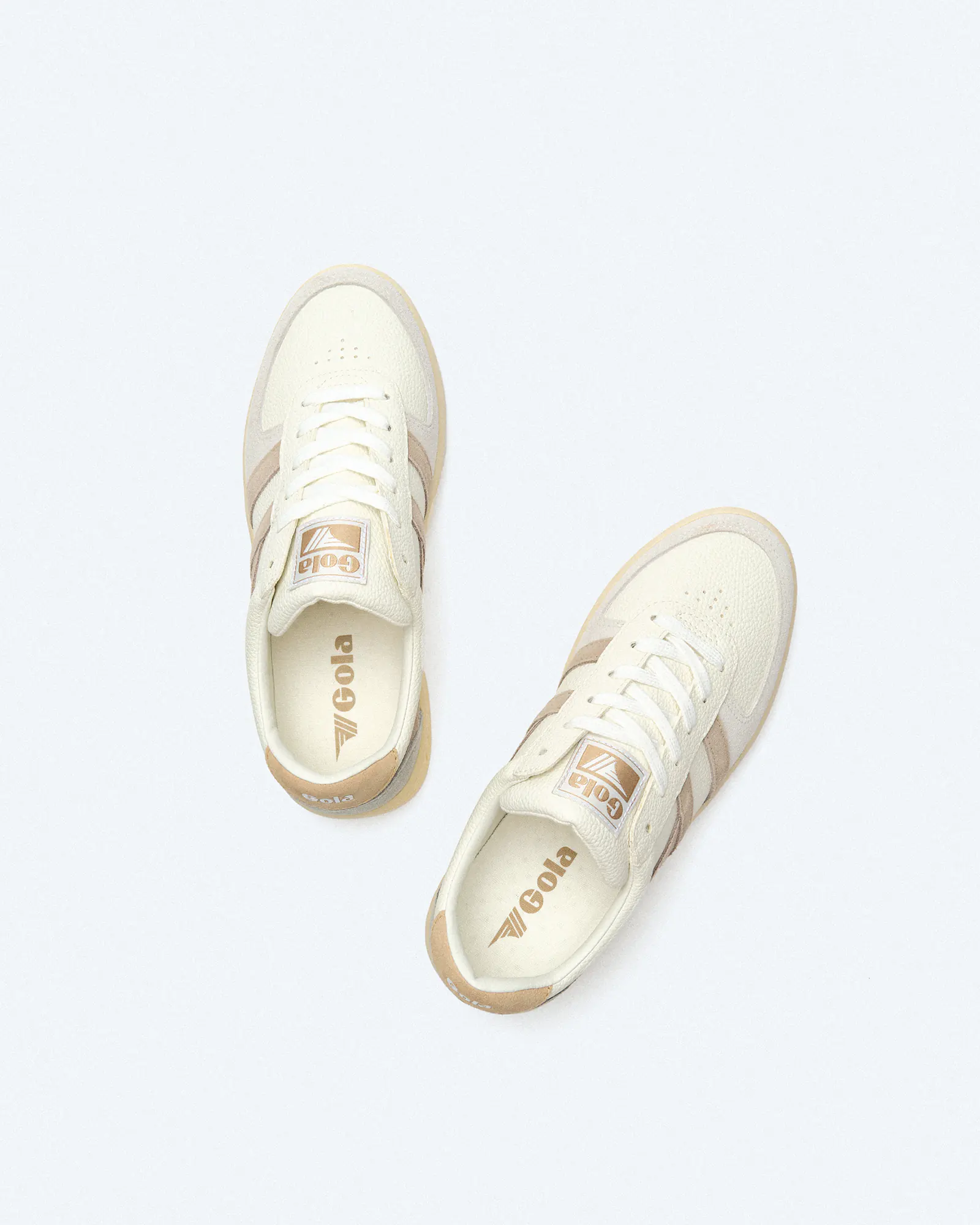 Gola Grandslam Trident Sneaker White/Feather Grey/Oat Gola Grandslam Trident Sneaker White/Feather Grey/Oat