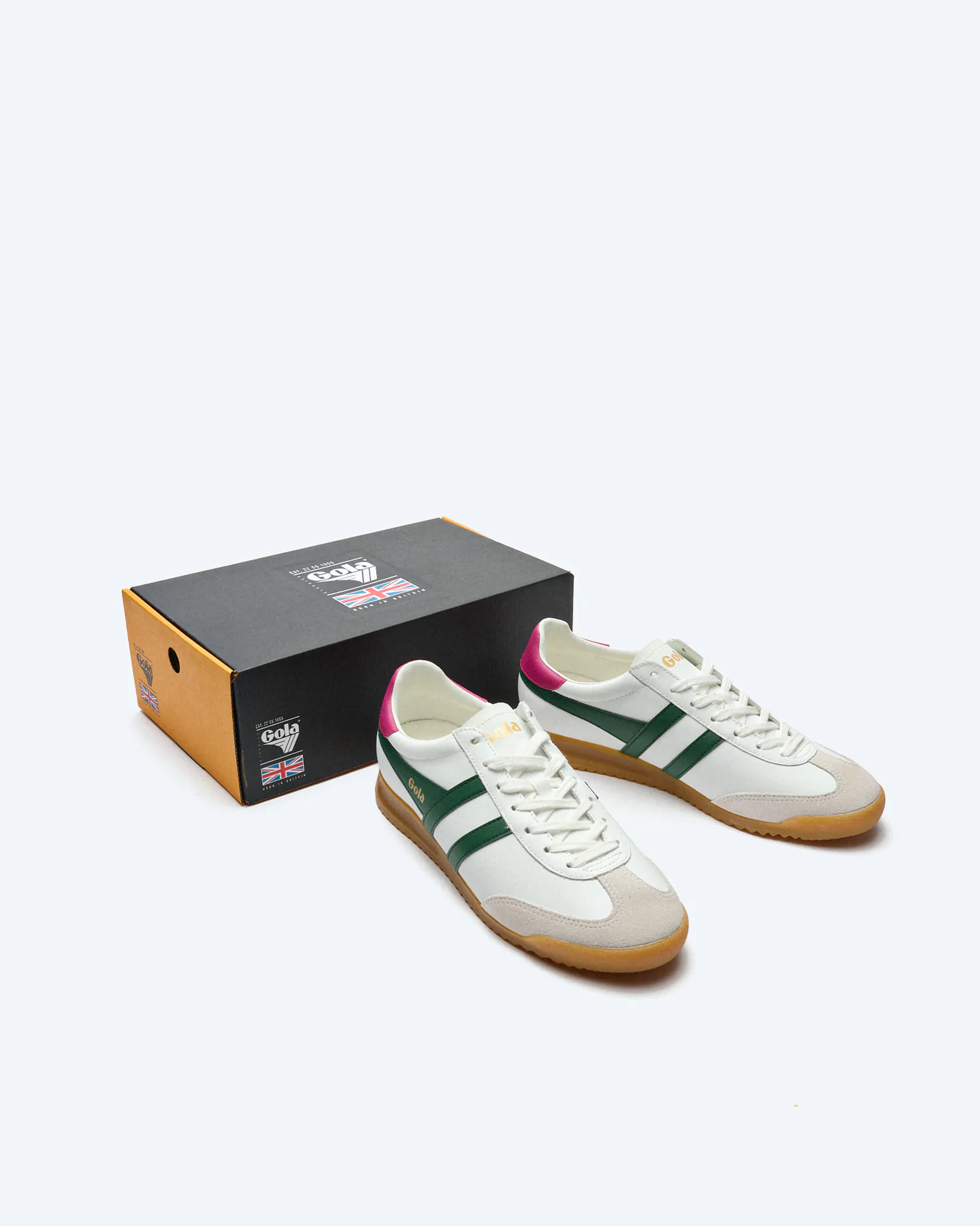Gola Torpedo Leather Sneaker White/Evergreen/Deep Red