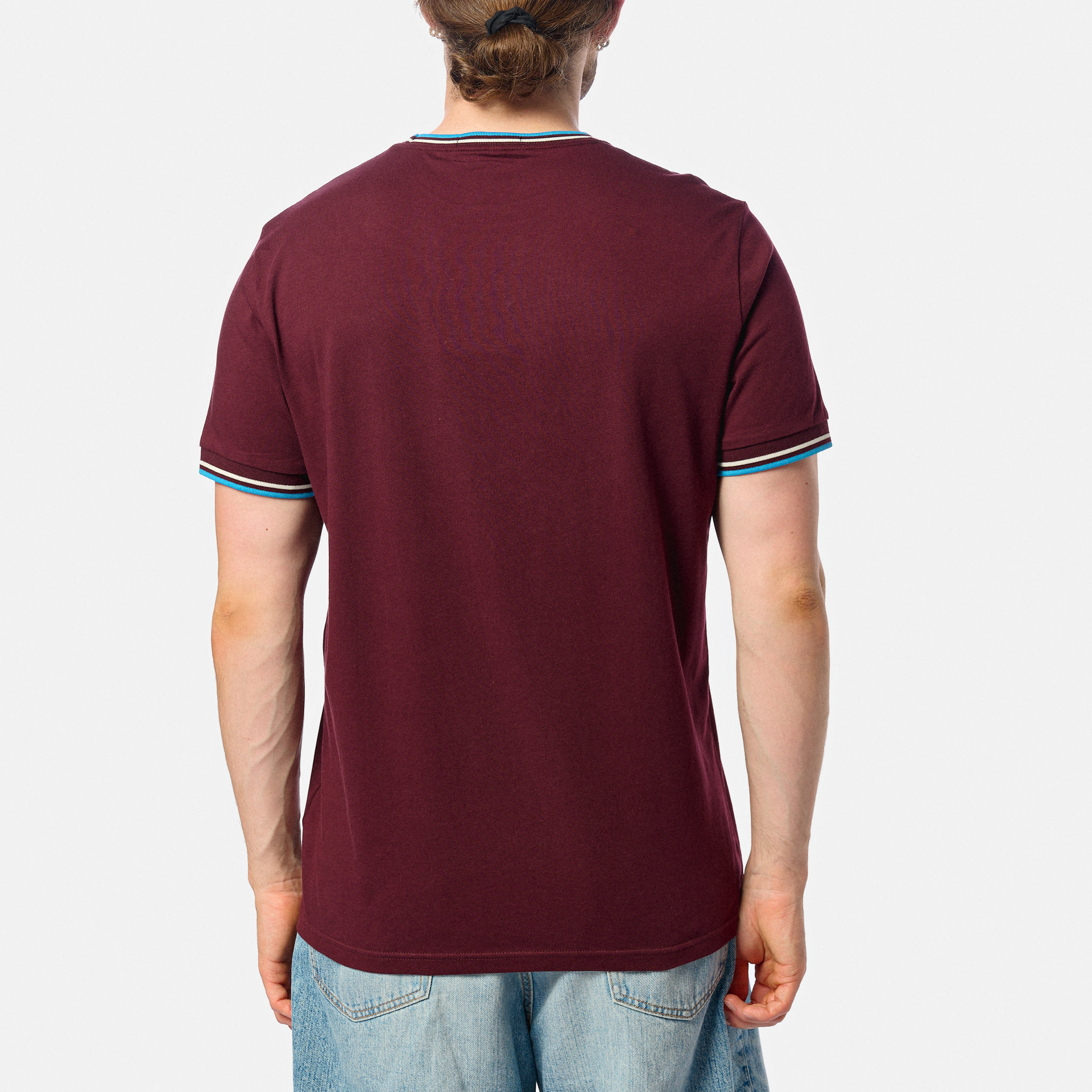 Fred Perry Twin Tipped T-Shirt Oxblood/Ecru/Court Blue