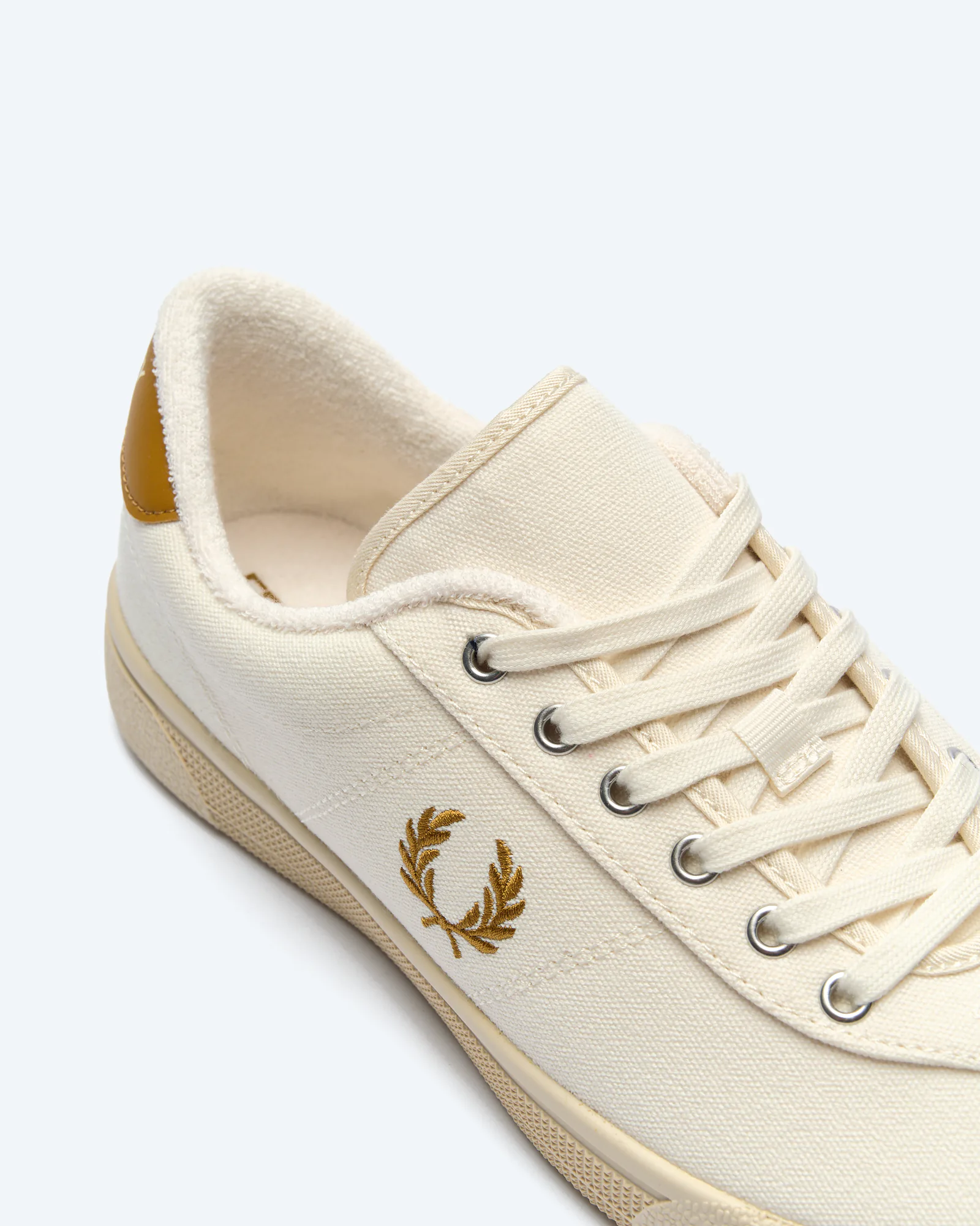 Tennis Shoe Poly Canvas Sneaker Ecru/Dark Caramel