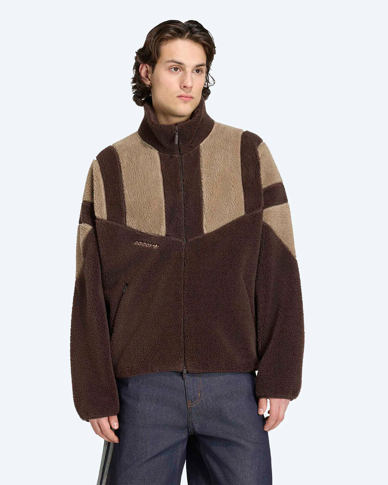 Blocked Fleece Tracktop Aurora Coffee
