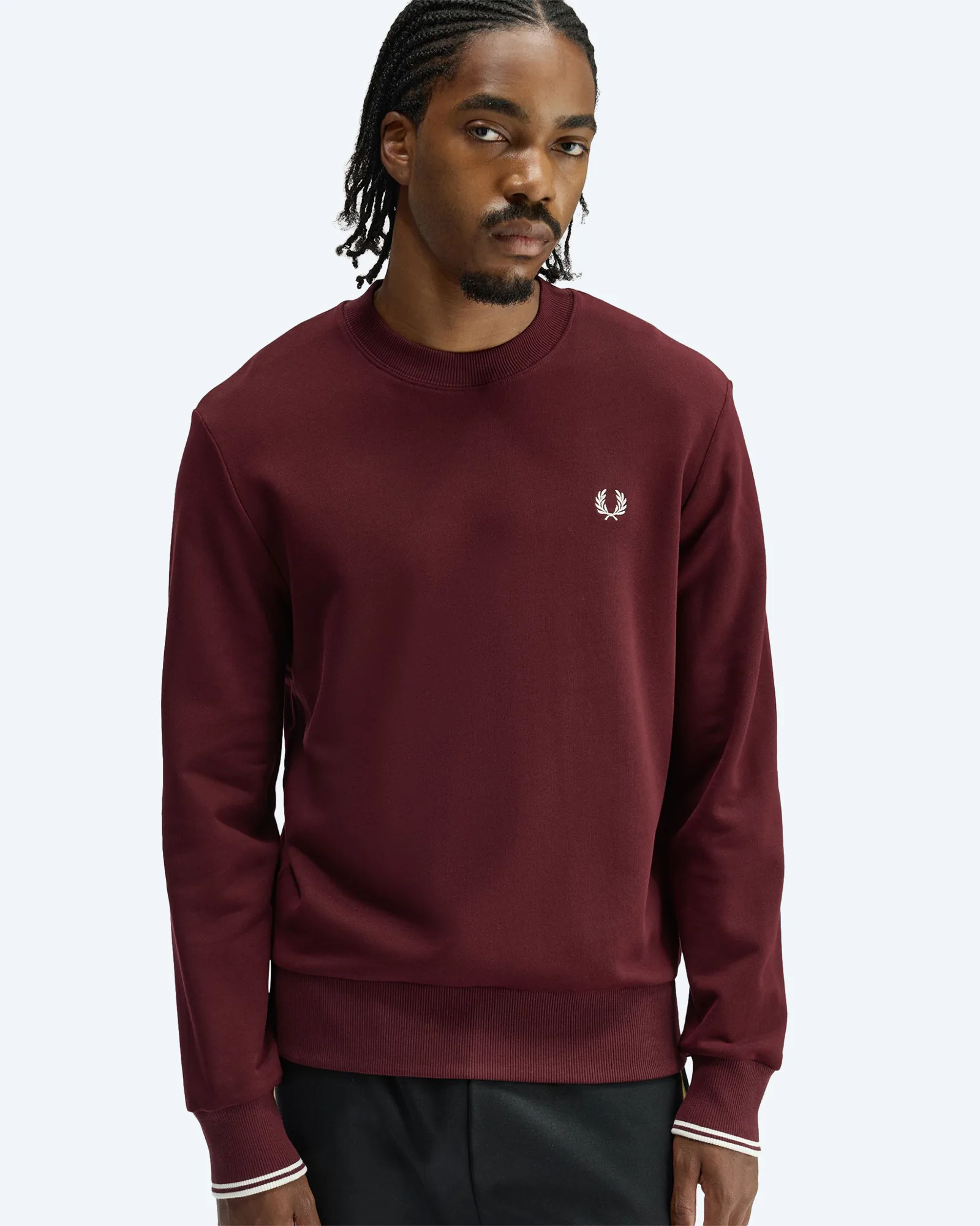 Crew Neck Sweatshirt Oxblood/Ecru