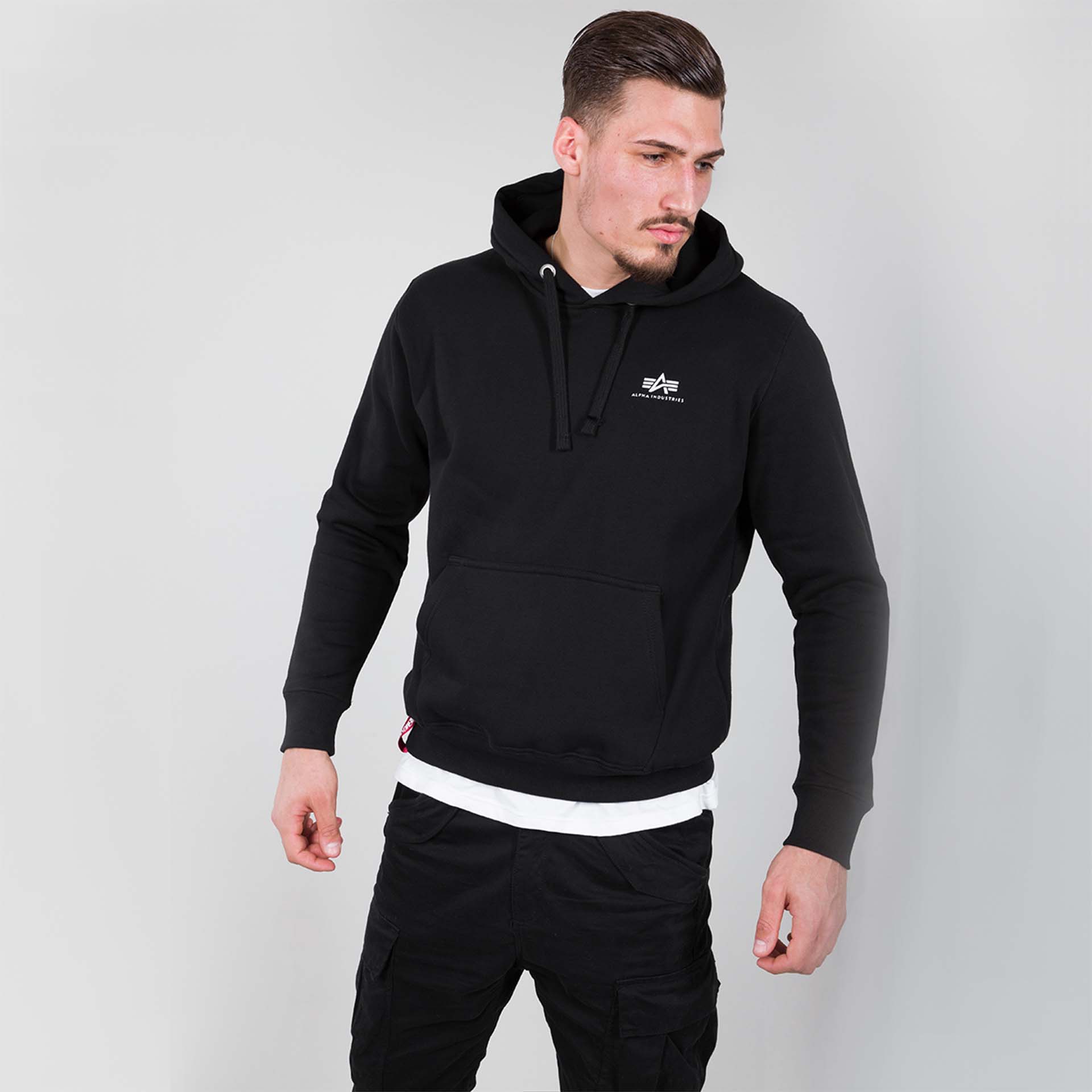 Alpha Industries Basic Hoody Small Logo Black