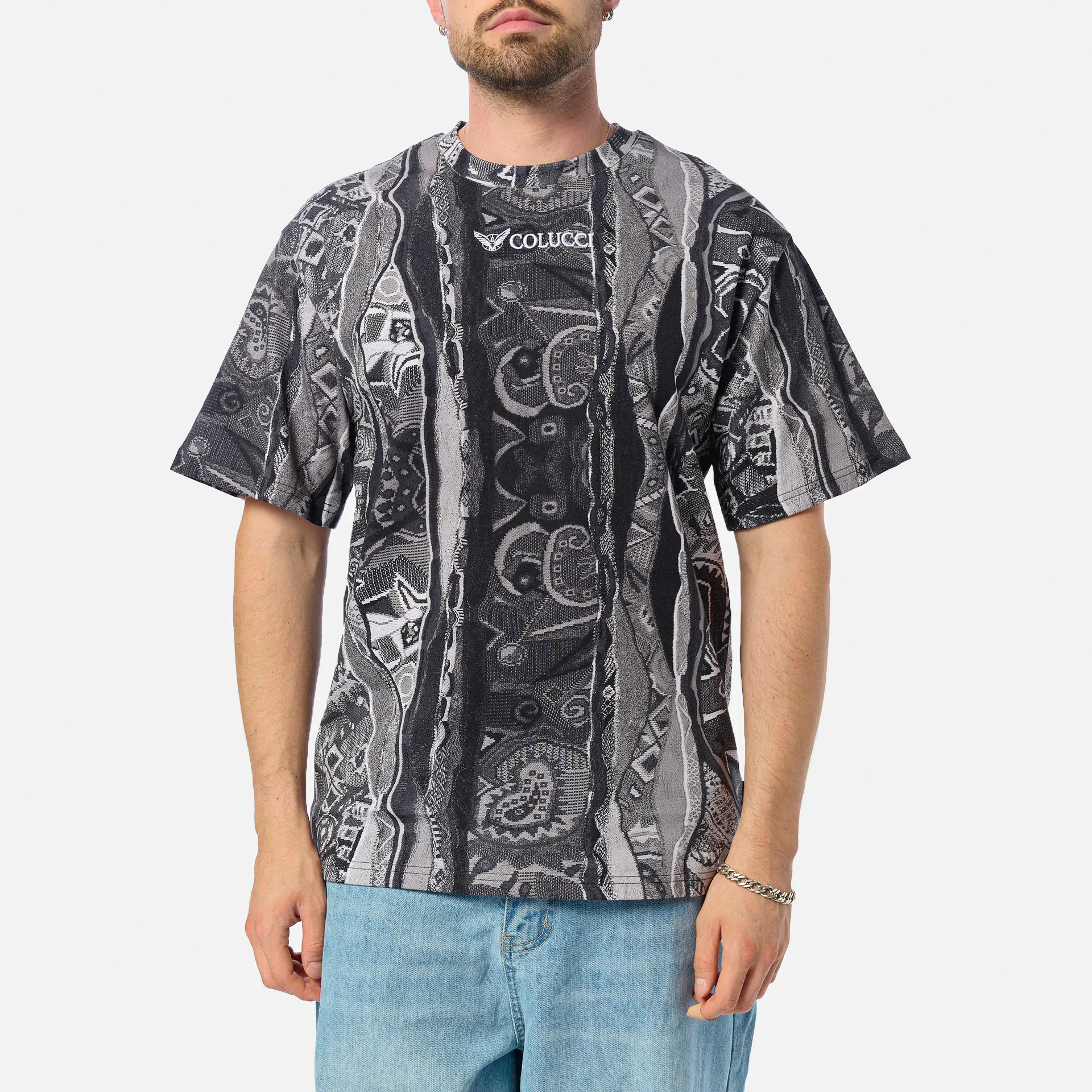 Colucci Crew Neck T-Shirt Printed AOP Black