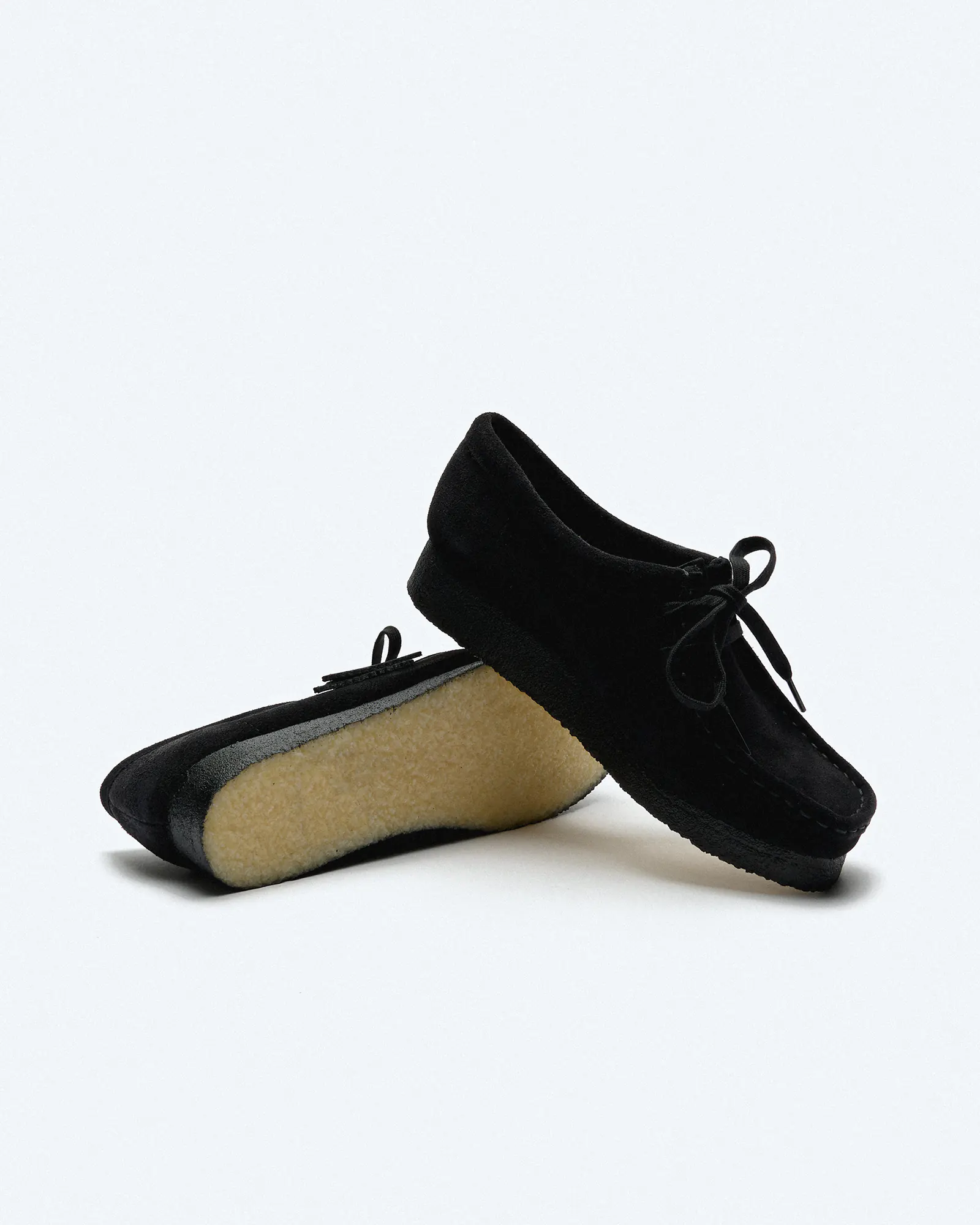 Clarks Women's Wallabee Suede Shoes Black