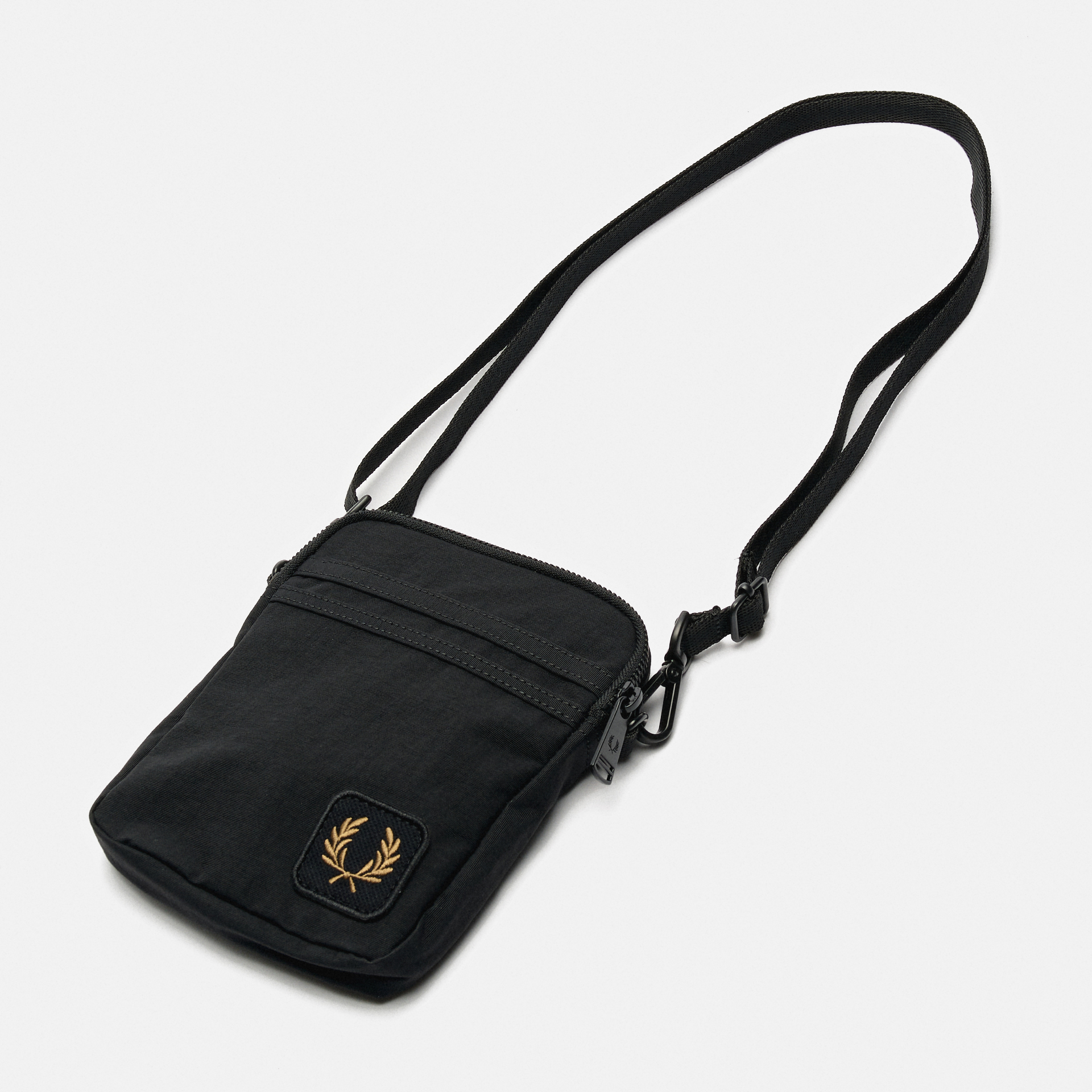 Fred Perry Nylon Badge Small Side Bag Black