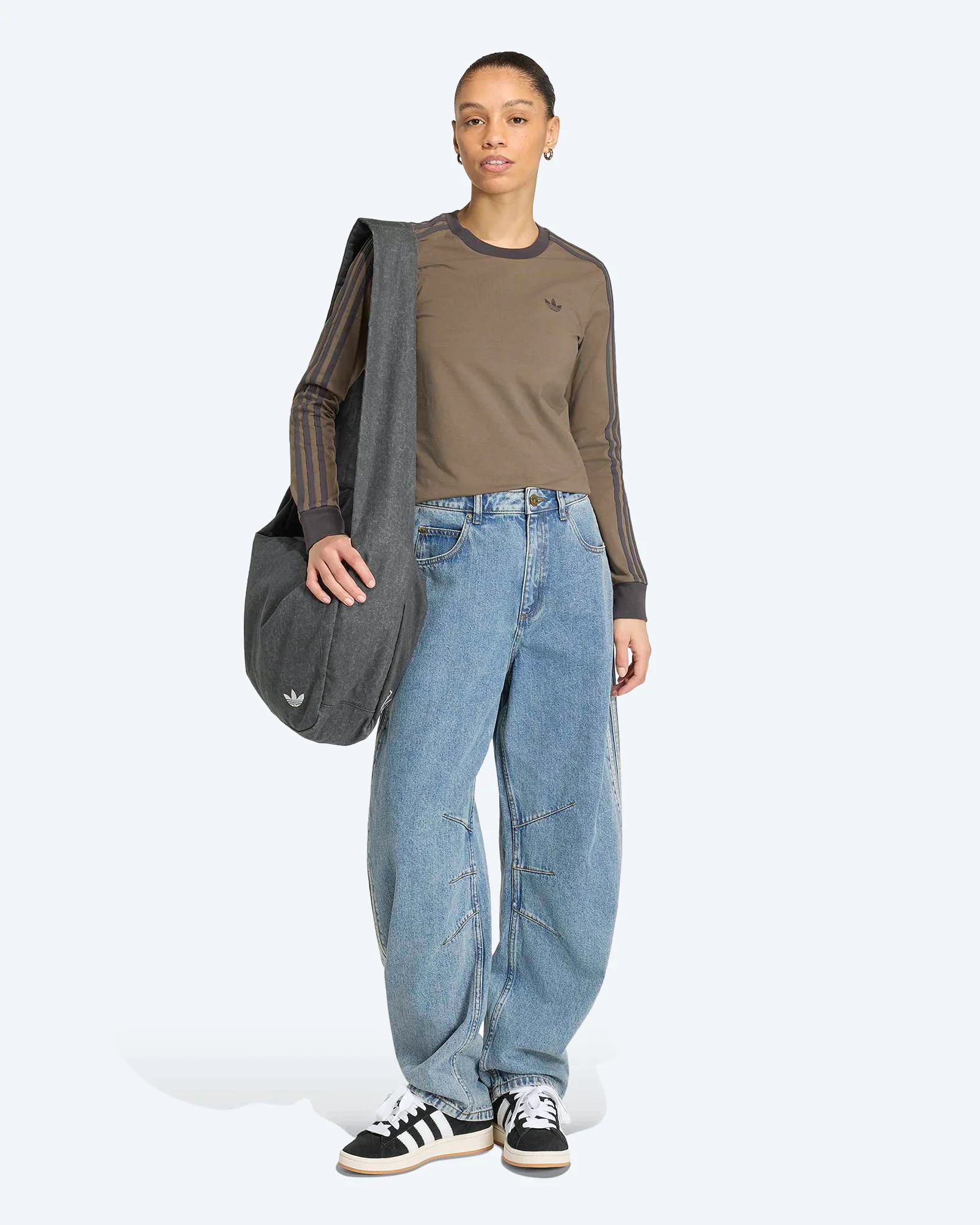 Originals High Rise Barrel Jeans Worn Blue Denim