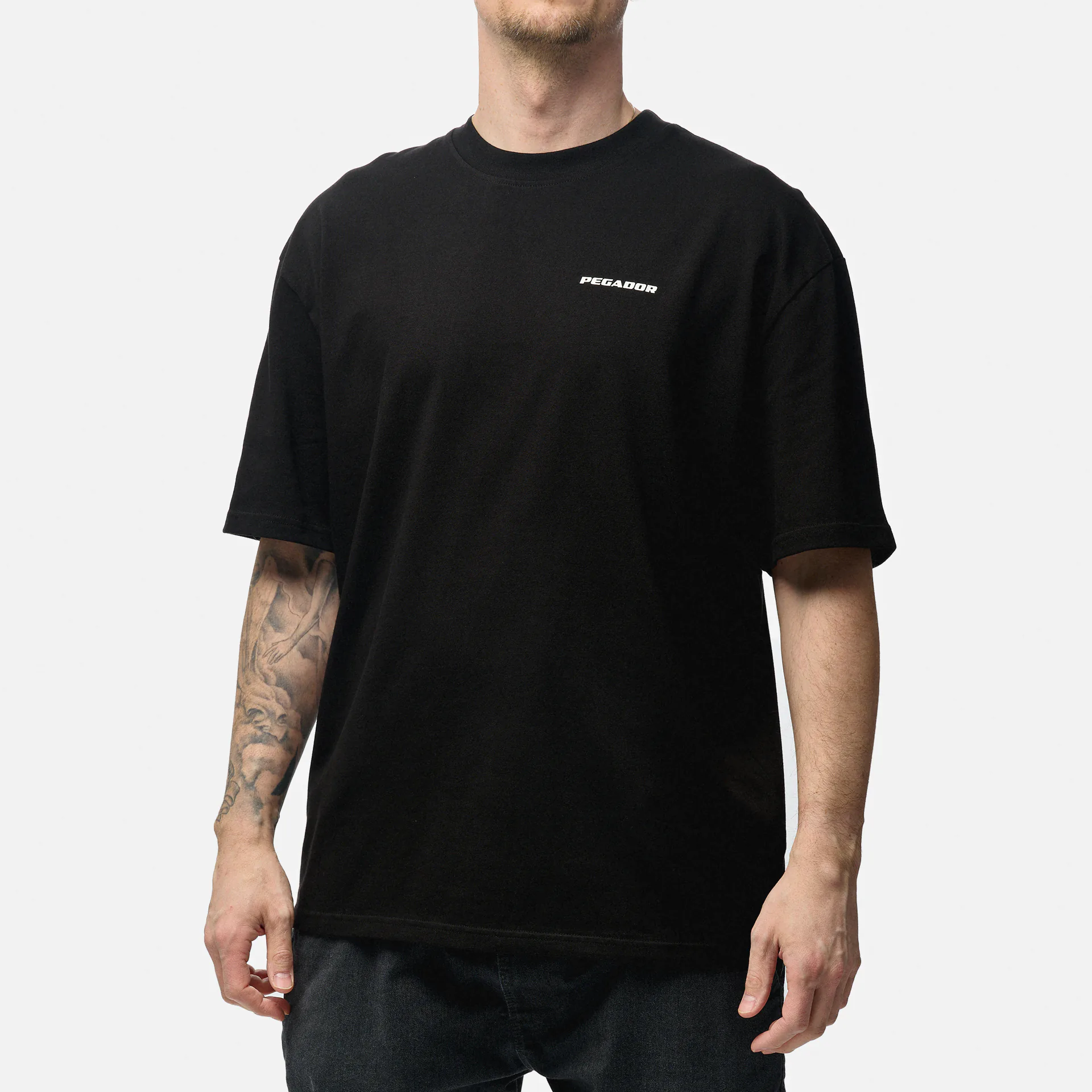PEGADOR Logo Oversized T-Shirt Washed Black/White/Gum