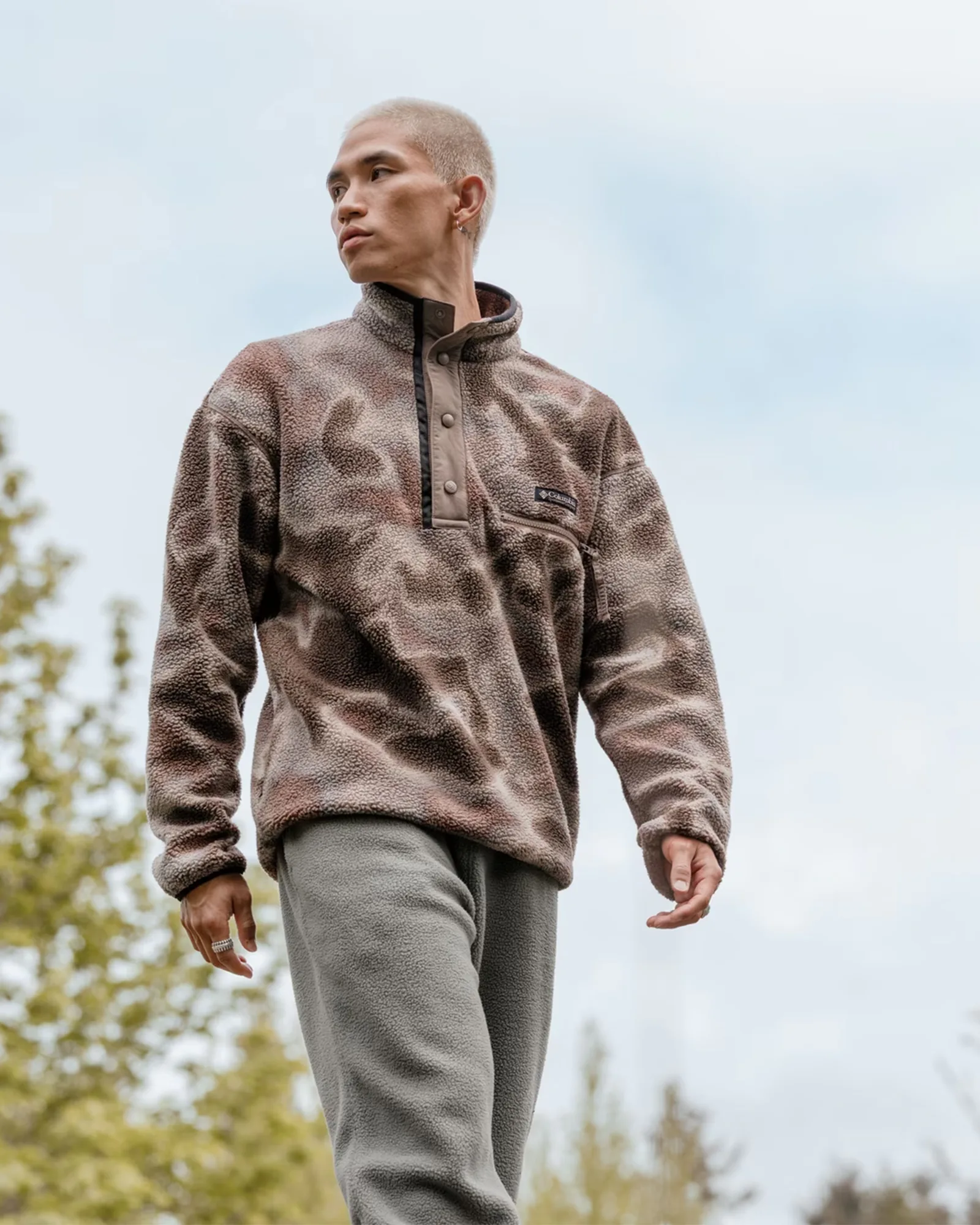 Helvetia™ II Printed Half Snap Fleece Iron Dyeflow