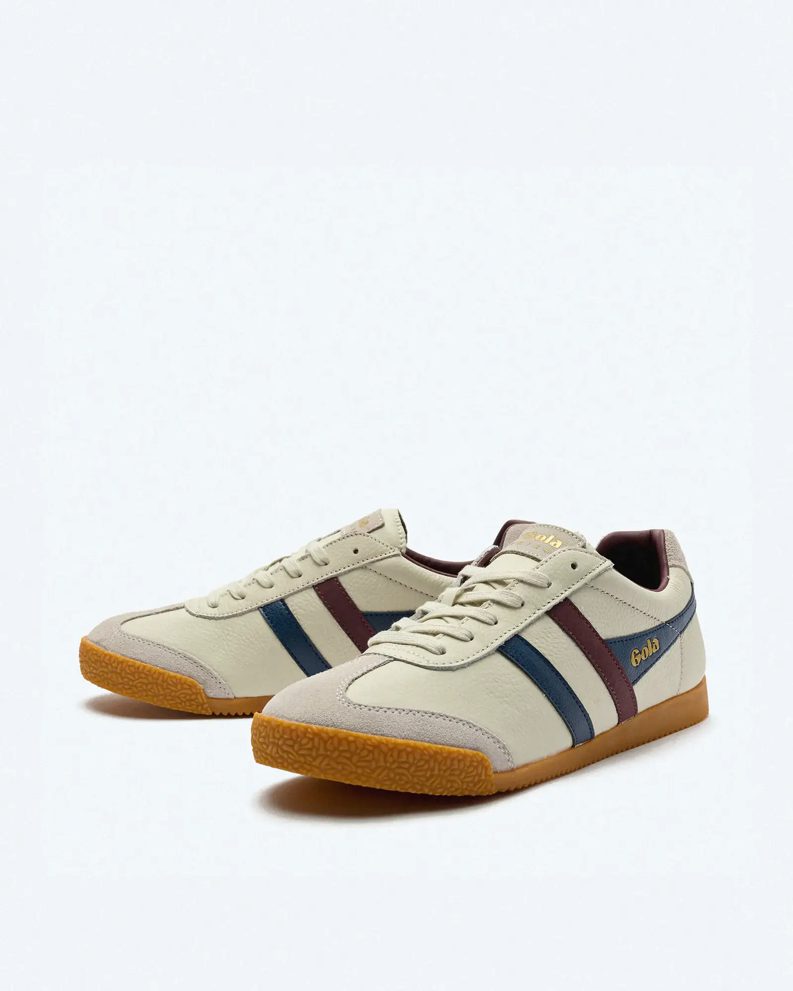 Gola Cyclone Harrier Leather Sneaker  Off White/Navy/Burgundy Gola Cyclone Harrier Leather Sneaker  Off White/Navy/Burgundy