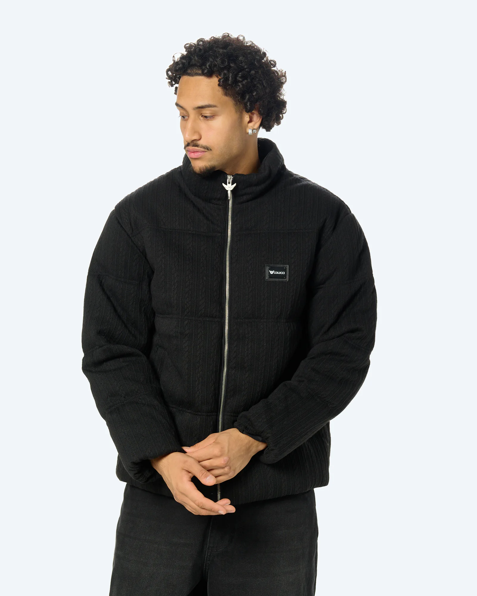 Metal Plaque Pufferjacket Black
