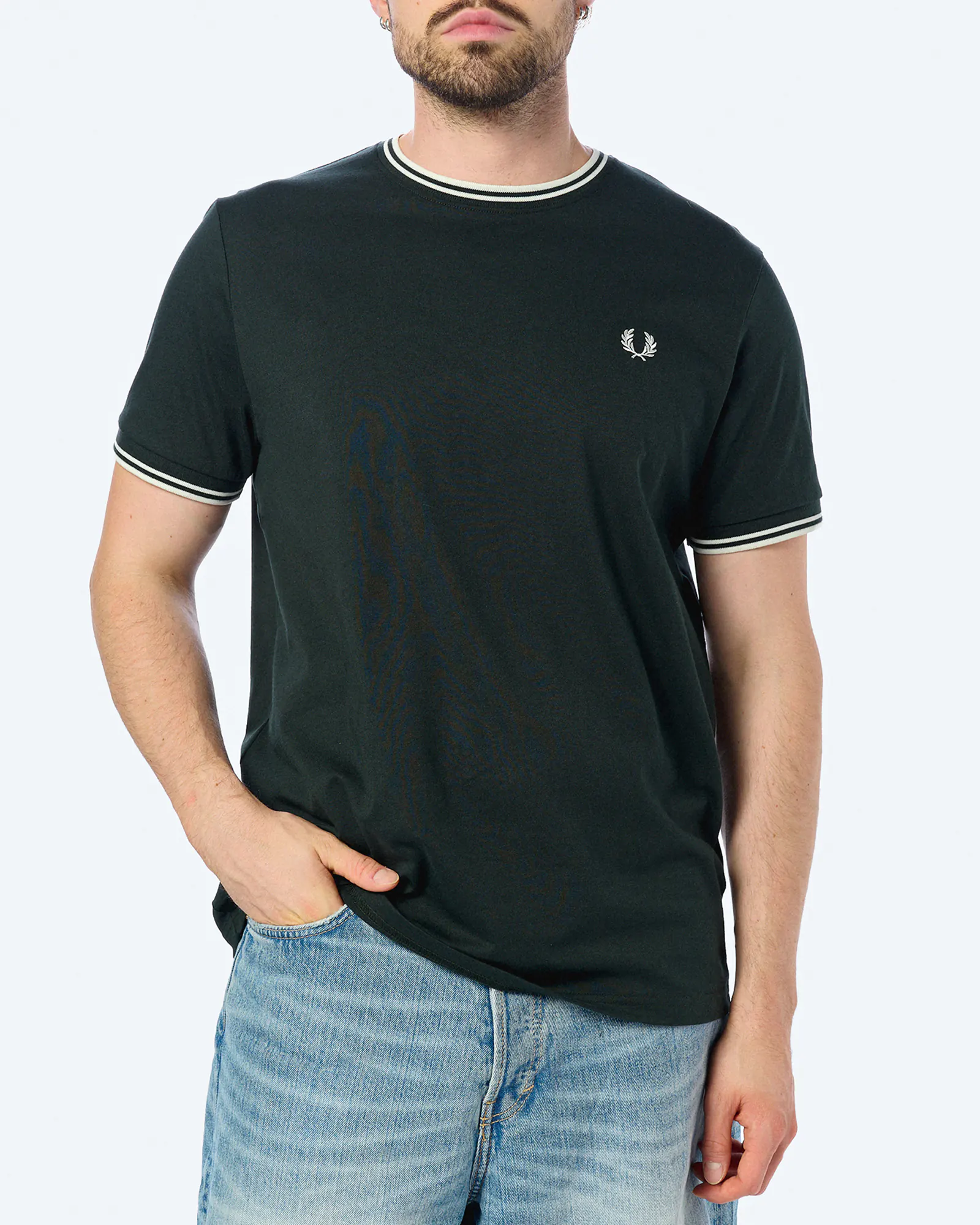 Fred Perry Twin Tipped T-Shirt Night Green/Snow White/Snow White