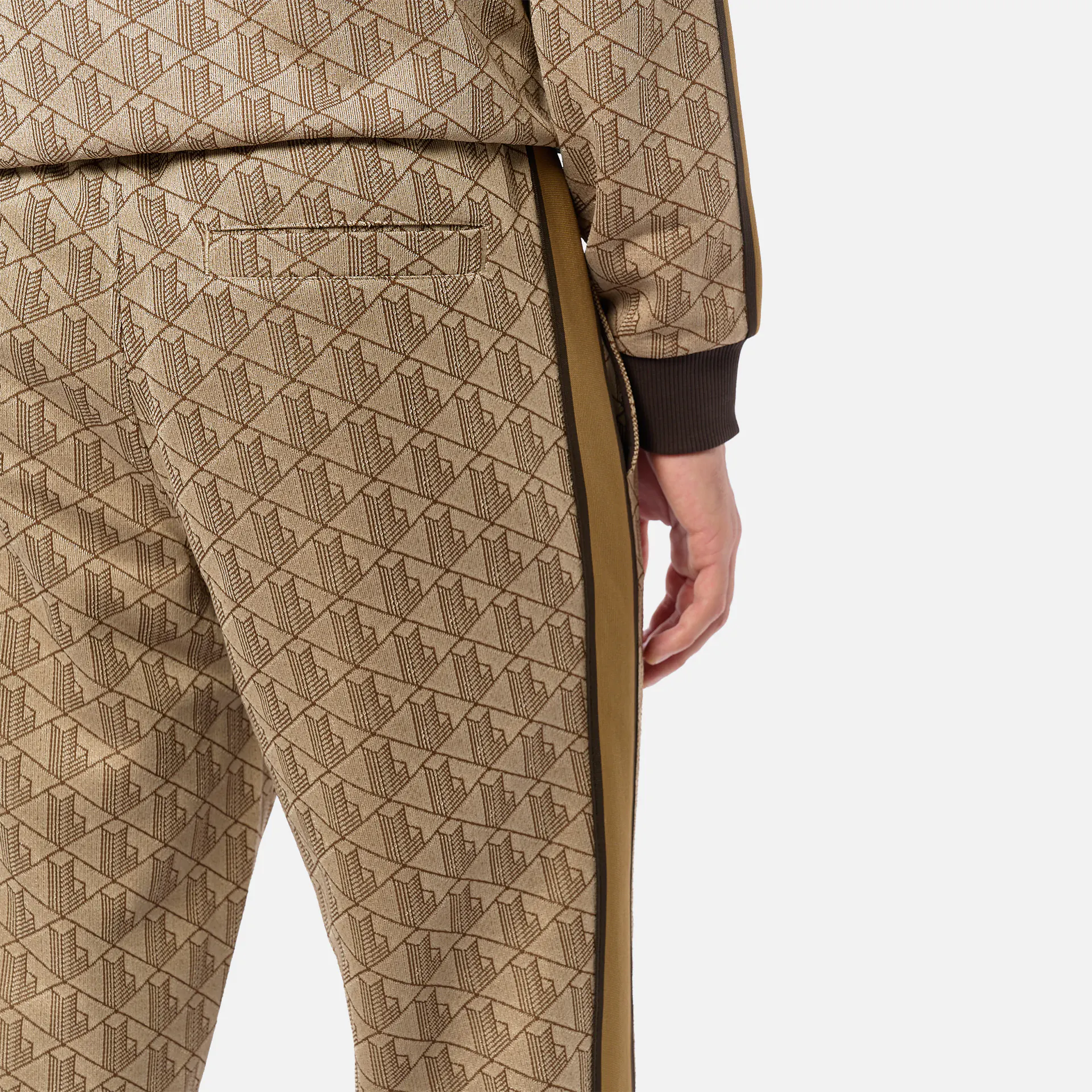 Lacoste Paris Monogram Jacquard Track Pants Croissant/Cookie/Port