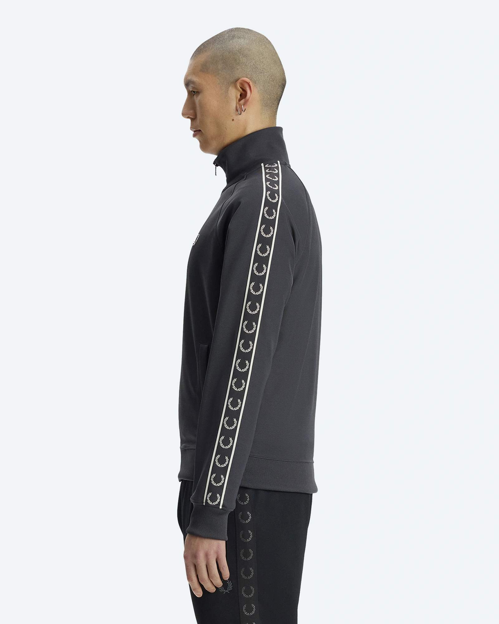 Contrast Tape Track Jacket Anchor Grey
